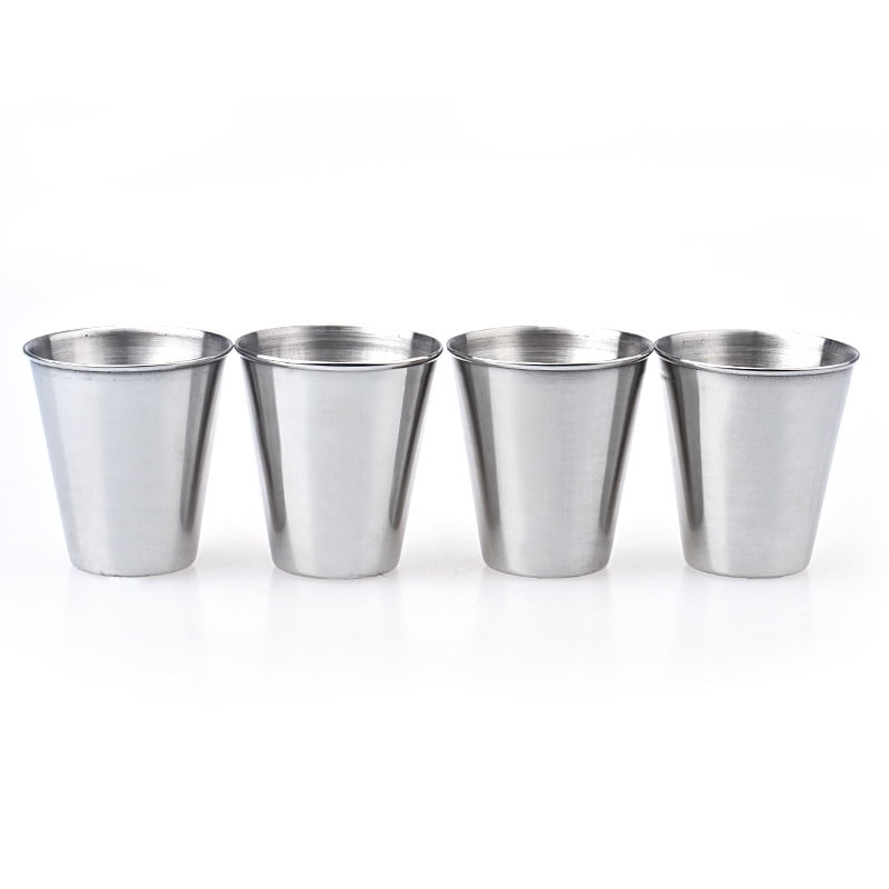 JWDX Wine Glass, 4 Small Wine Glasses with Sleeves, 4 Stainless Mug Tea Coffee Set Camping Steel Drinking Tumbler Cup of Glass and Bottle Z3-F - Image 6