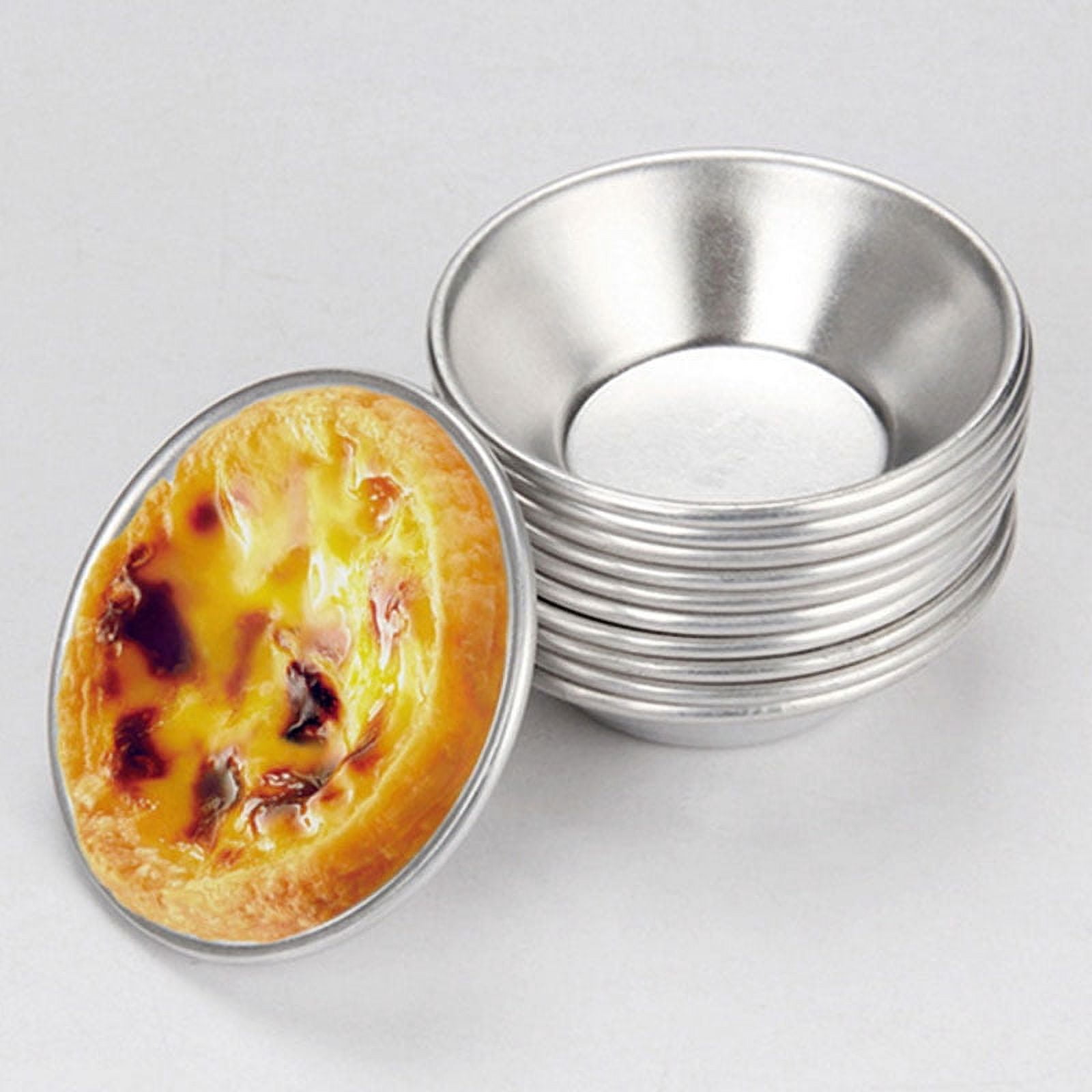 25 Pack Egg Tart Molds Tiny Pie Tartlets Dessert Mold Pans Tin Puto Cup Bakeware Muffin Cupcake Cake Cookie Mold Baking Tool, Round Resuable Nonstick - Image 2