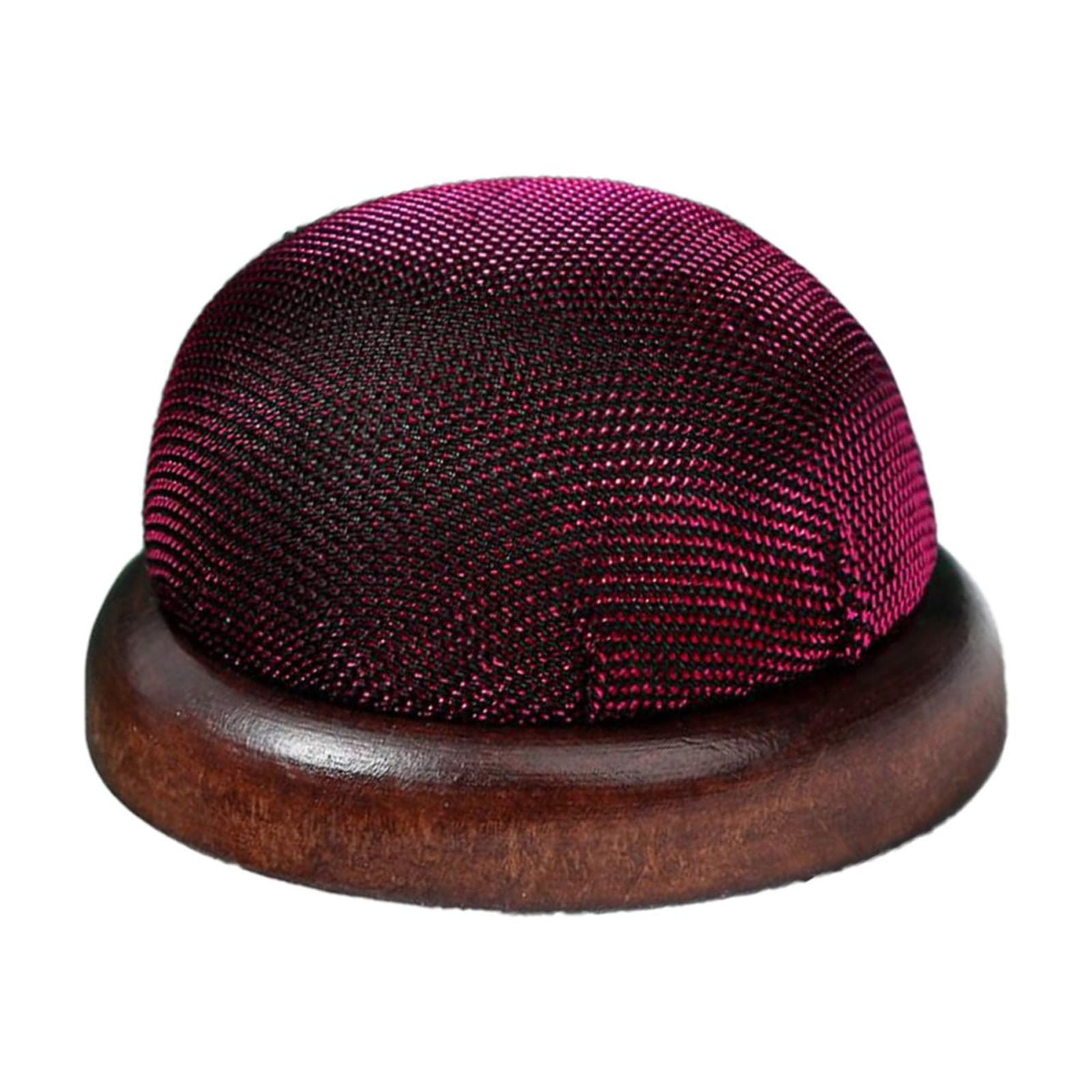 Smooth Round Pin Cushion! Eewia Needle and Thread Kit Clearance, Glossy Pin Cushion Wooden Base Needle Pincushion Round Pin Cushion for Sewing Needle Holder Or Diy Crafts, include 1*Pin Cushion Red - Image 1