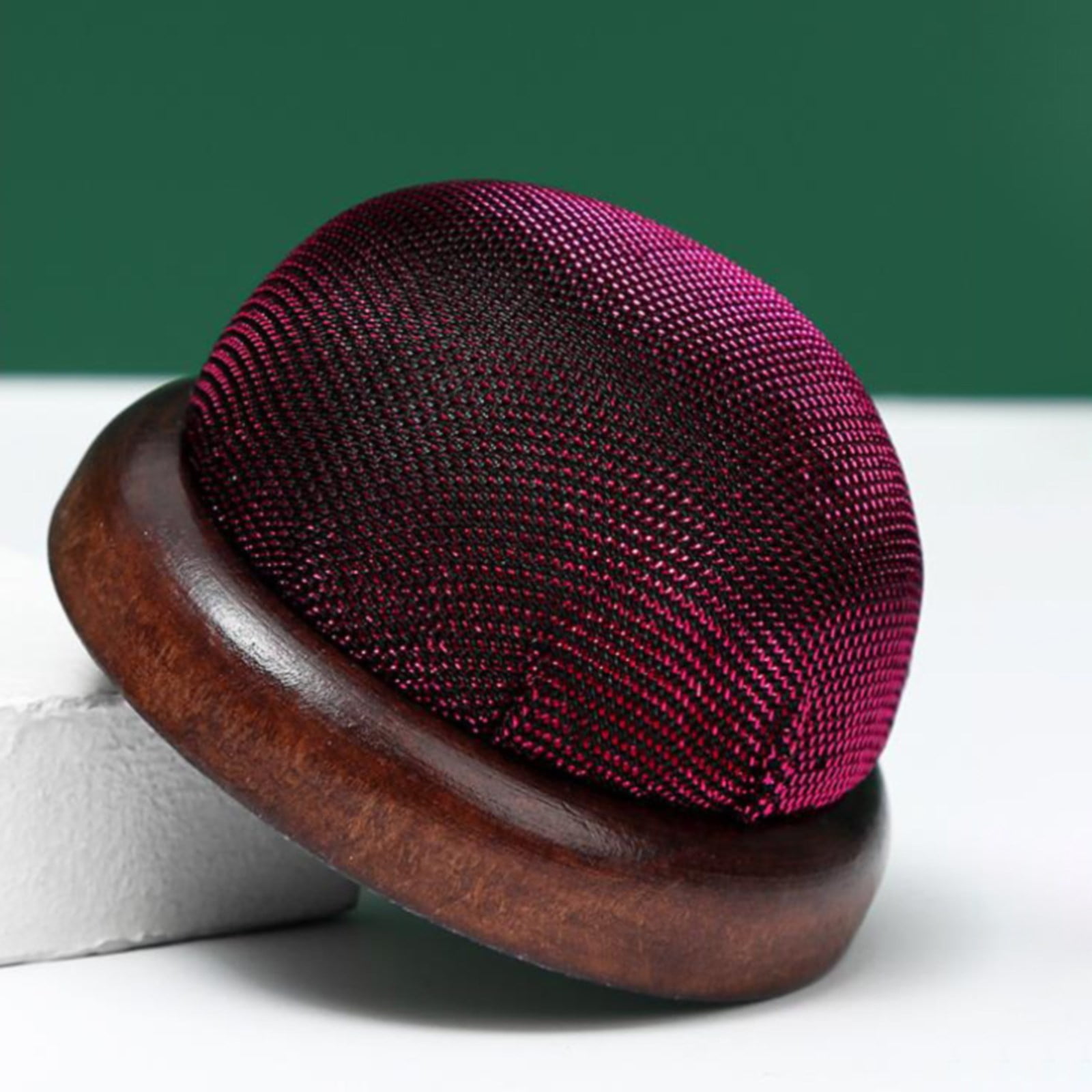 Smooth Round Pin Cushion! Eewia Needle and Thread Kit Clearance, Glossy Pin Cushion Wooden Base Needle Pincushion Round Pin Cushion for Sewing Needle Holder Or Diy Crafts, include 1*Pin Cushion Red - Image 8