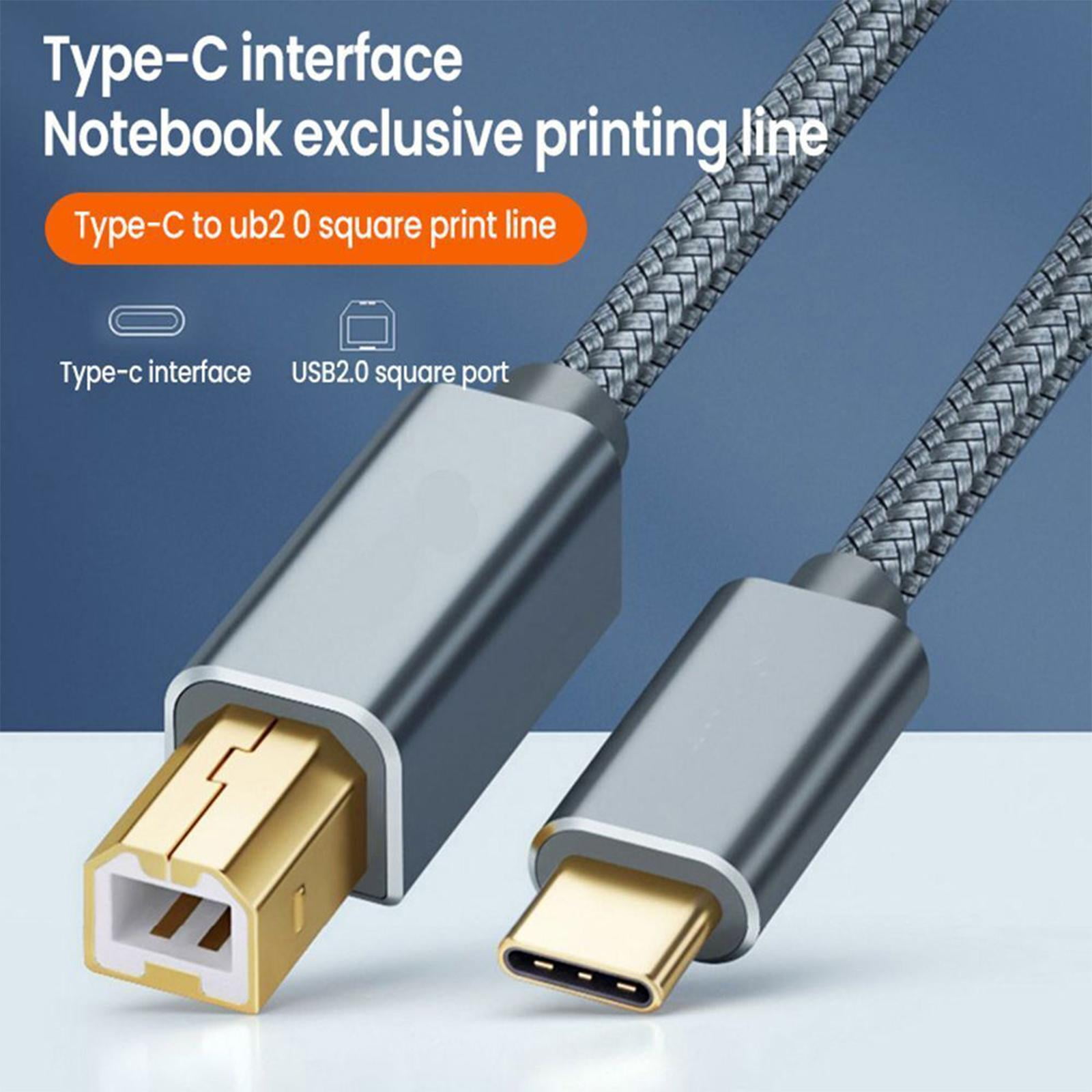 Wmool USB Type-C to USB B 2.0 Printer Cable Scanner Laptop; Gray - Image 8
