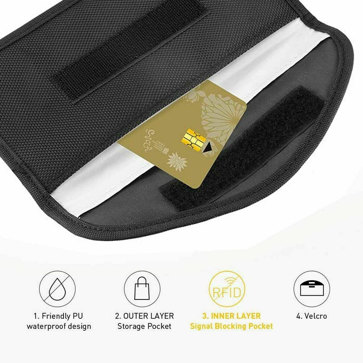 Faraday Bags for Phones, Cell Phone Signal Blocking Bag, RFID Phone Case,Faraday Bag for Phone & Key Fob(2 Pack) - Image 3