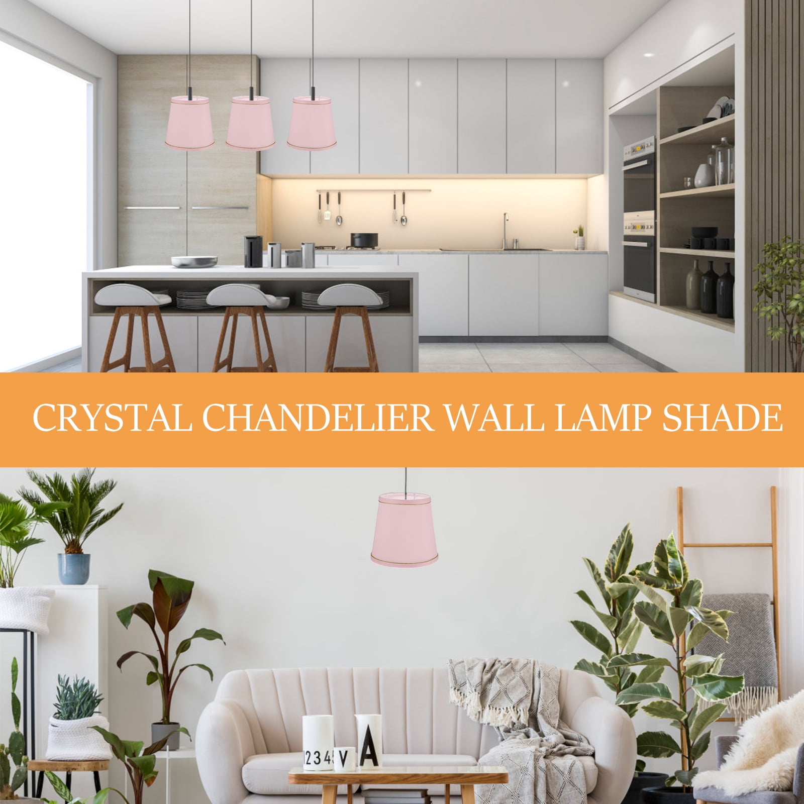 Ortofally Drum Lamp Shade Linen Fabric Lamp Cover Chandelier Lamp Shades for Chandeliers Lights Table Floor Wall Lamps Replacement 17.00X16.00X4.00CM Pink - Image 6