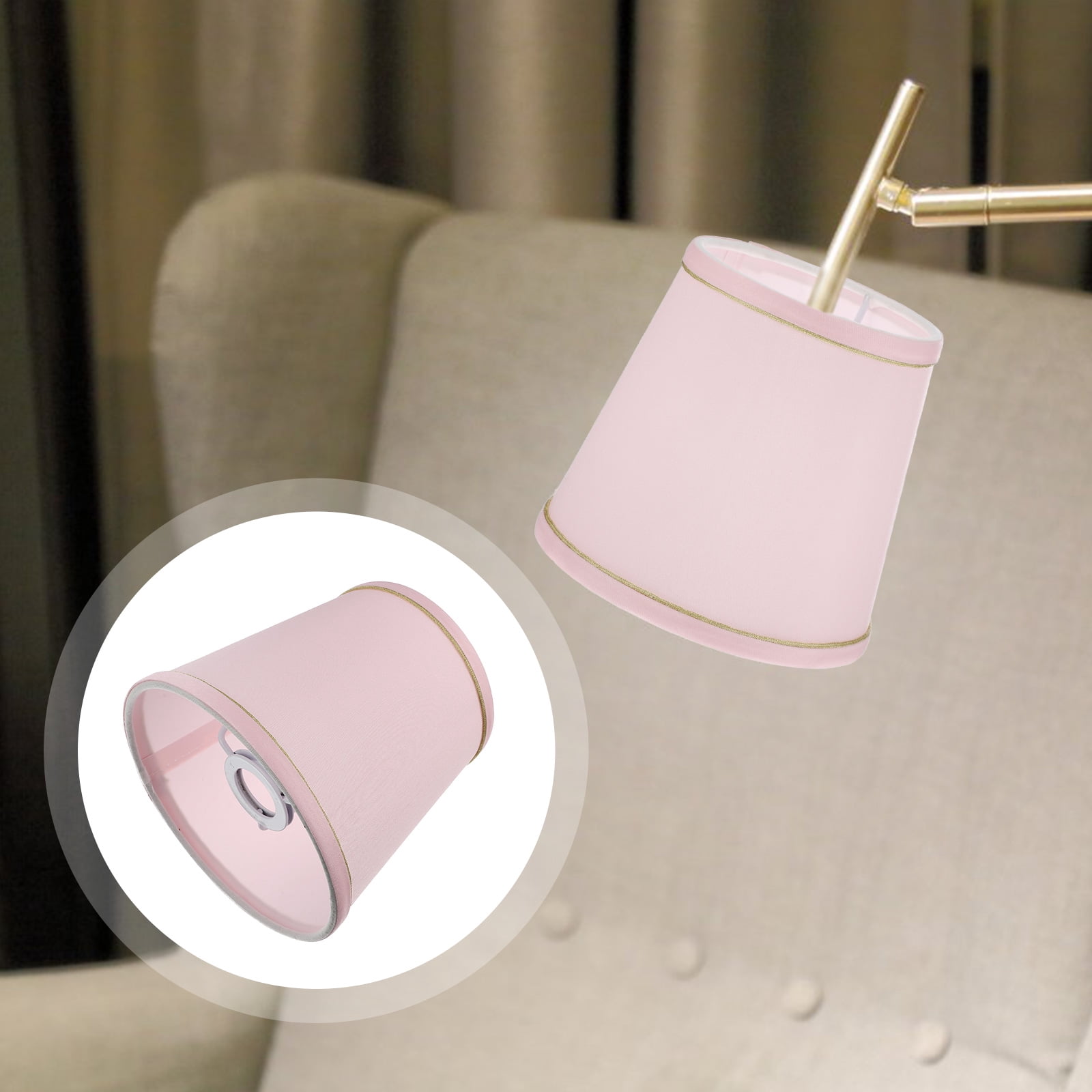 Ortofally Drum Lamp Shade Linen Fabric Lamp Cover Chandelier Lamp Shades for Chandeliers Lights Table Floor Wall Lamps Replacement 17.00X16.00X4.00CM Pink - Image 7