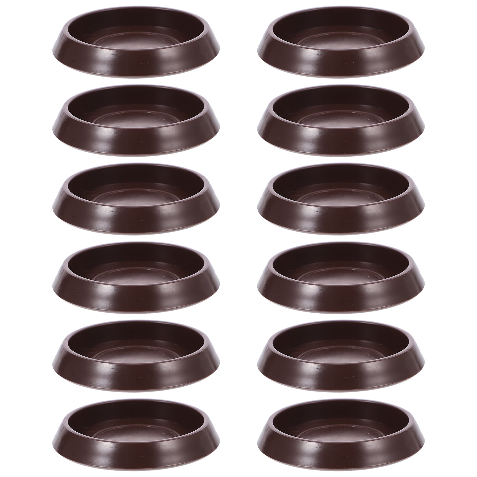 Ortofally Round Furniture Castor Cup Set: 12pcs Non Skid Wheel Caster Cups Furniture Pad Floor Protectors Caster Cups 12.00X4.00X3.00CM Brown - Image 2