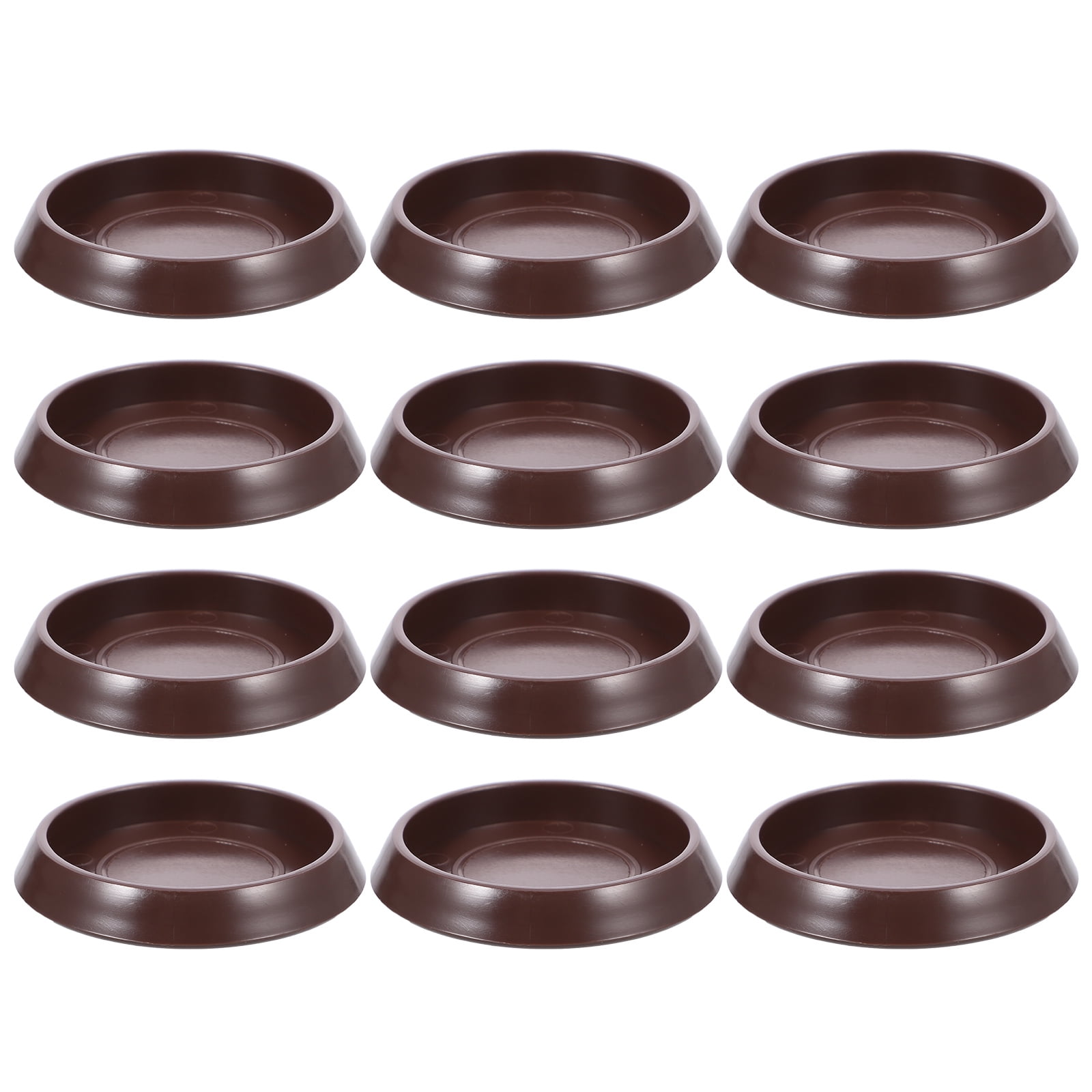 Ortofally Round Furniture Castor Cup Set: 12pcs Non Skid Wheel Caster Cups Furniture Pad Floor Protectors Caster Cups 12.00X4.00X3.00CM Brown - Image 5