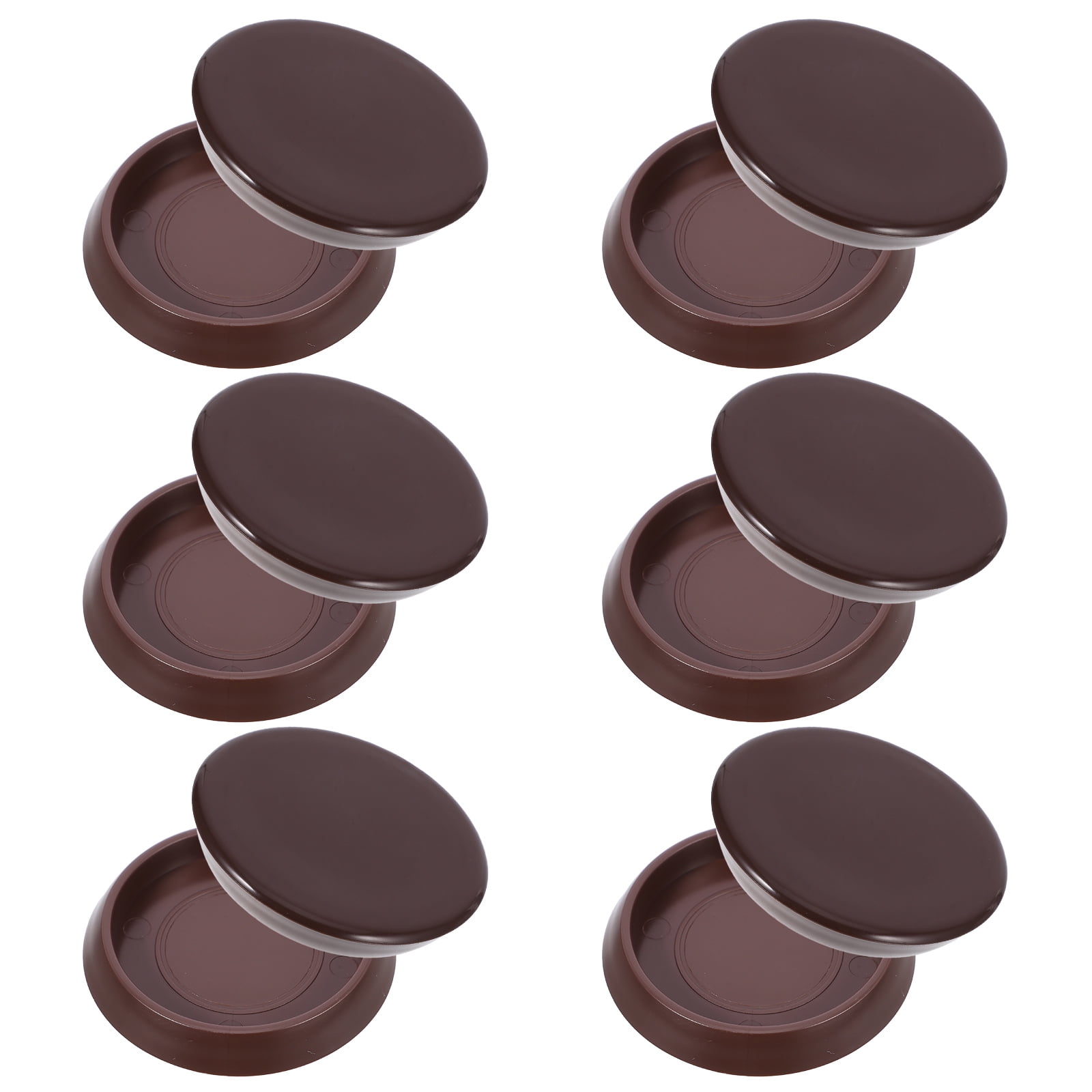 Ortofally Round Furniture Castor Cup Set: 12pcs Non Skid Wheel Caster Cups Furniture Pad Floor Protectors Caster Cups 12.00X4.00X3.00CM Brown - Image 6