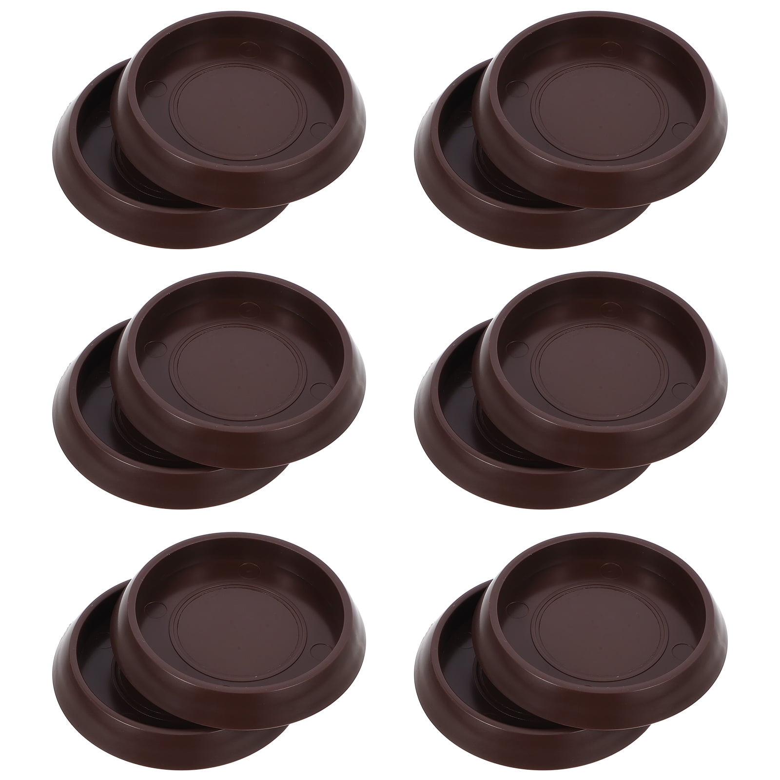 Ortofally Round Furniture Castor Cup Set: 12pcs Non Skid Wheel Caster Cups Furniture Pad Floor Protectors Caster Cups 12.00X4.00X3.00CM Brown - Image 7