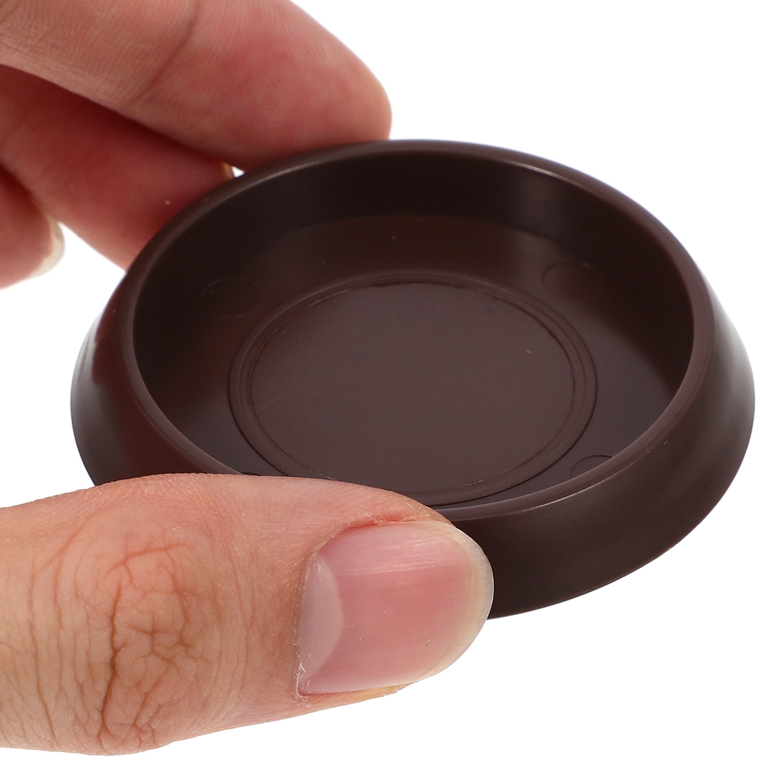 Ortofally Round Furniture Castor Cup Set: 12pcs Non Skid Wheel Caster Cups Furniture Pad Floor Protectors Caster Cups 12.00X4.00X3.00CM Brown - Image 8