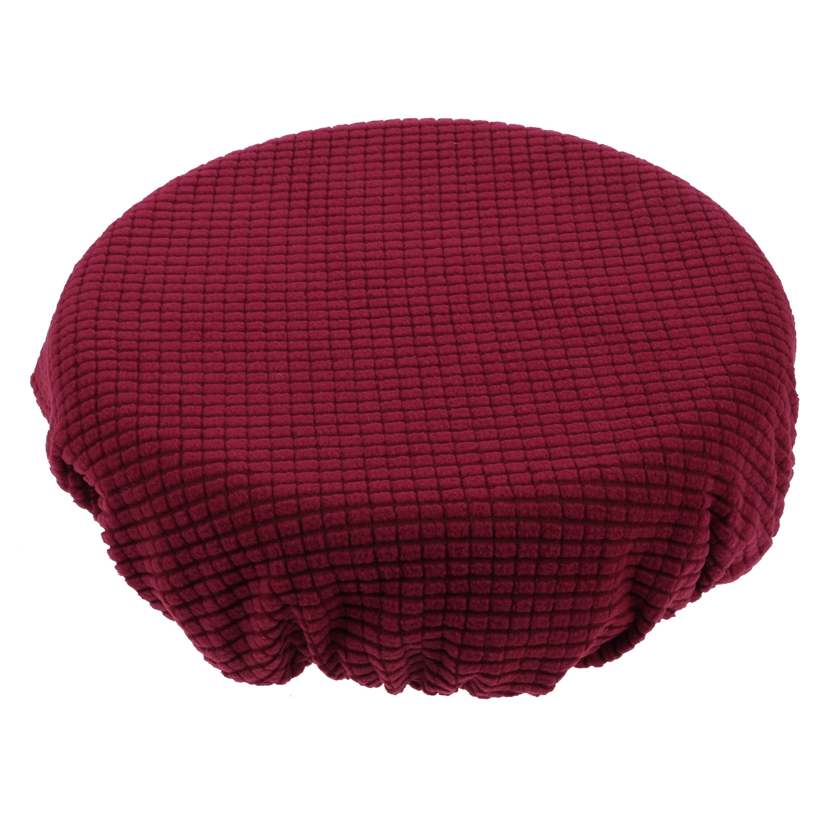 Ortofally Bar Stool Covers Stretchy Round Chair Covers Slipcover Washable Stool Cushion Elastic Bar Chair Covers Grey 27.5X17.5X6CM Dark Red - Image 1