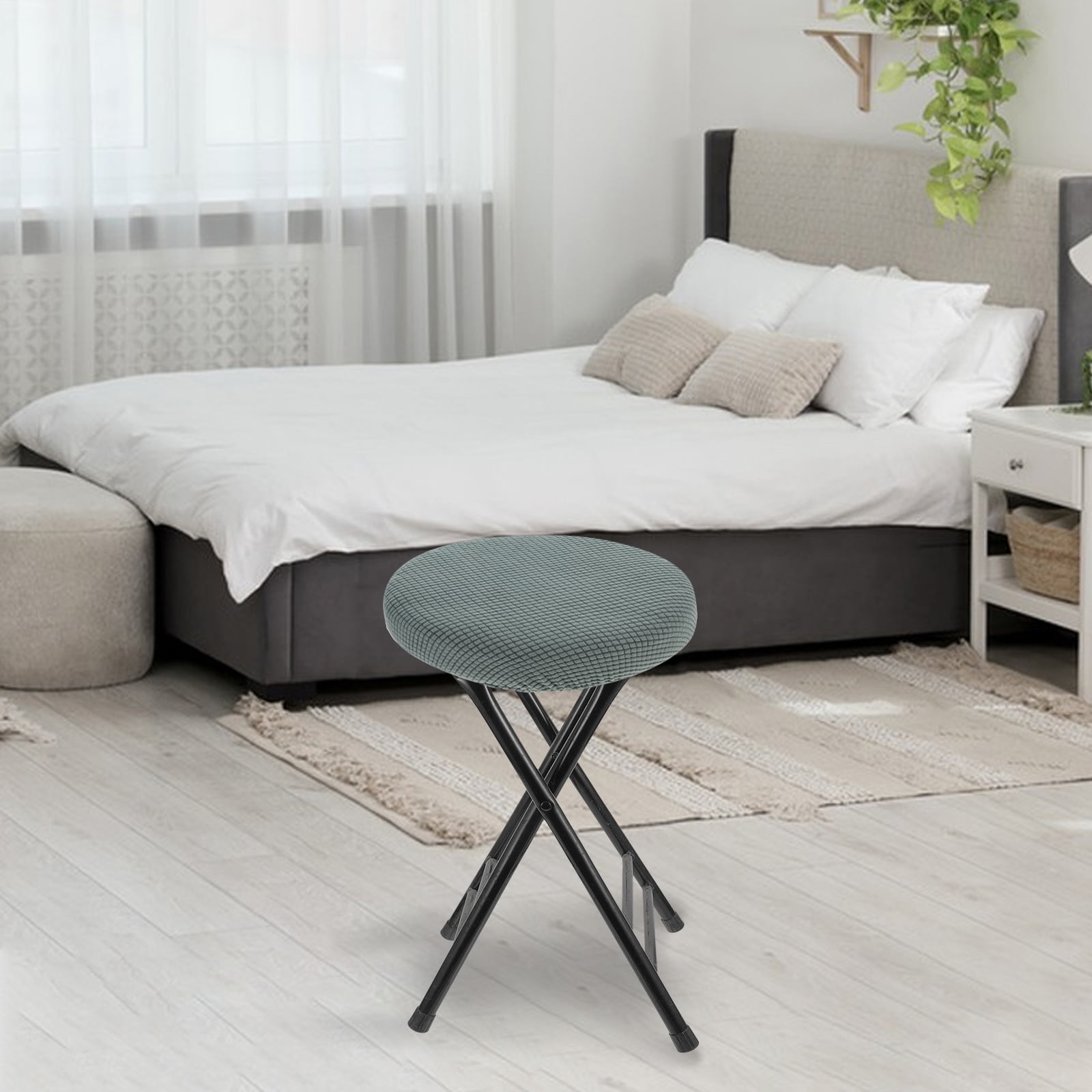 Ortofally Bar Stool Covers Stretchy Round Chair Covers Slipcover Washable Stool Cushion Elastic Bar Chair Covers Grey 1.60X1.50X1.50CM Green - Image 7