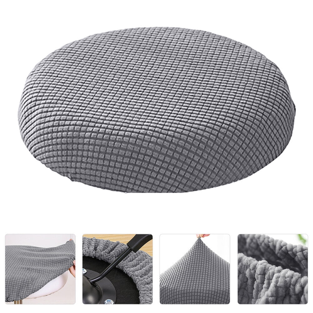 Ortofally Bar Stool Covers Stretchy Round Chair Covers Slipcover Washable Stool Cushion Elastic Bar Chair Covers 2.50X1.50X1.00CM Grey - Image 3