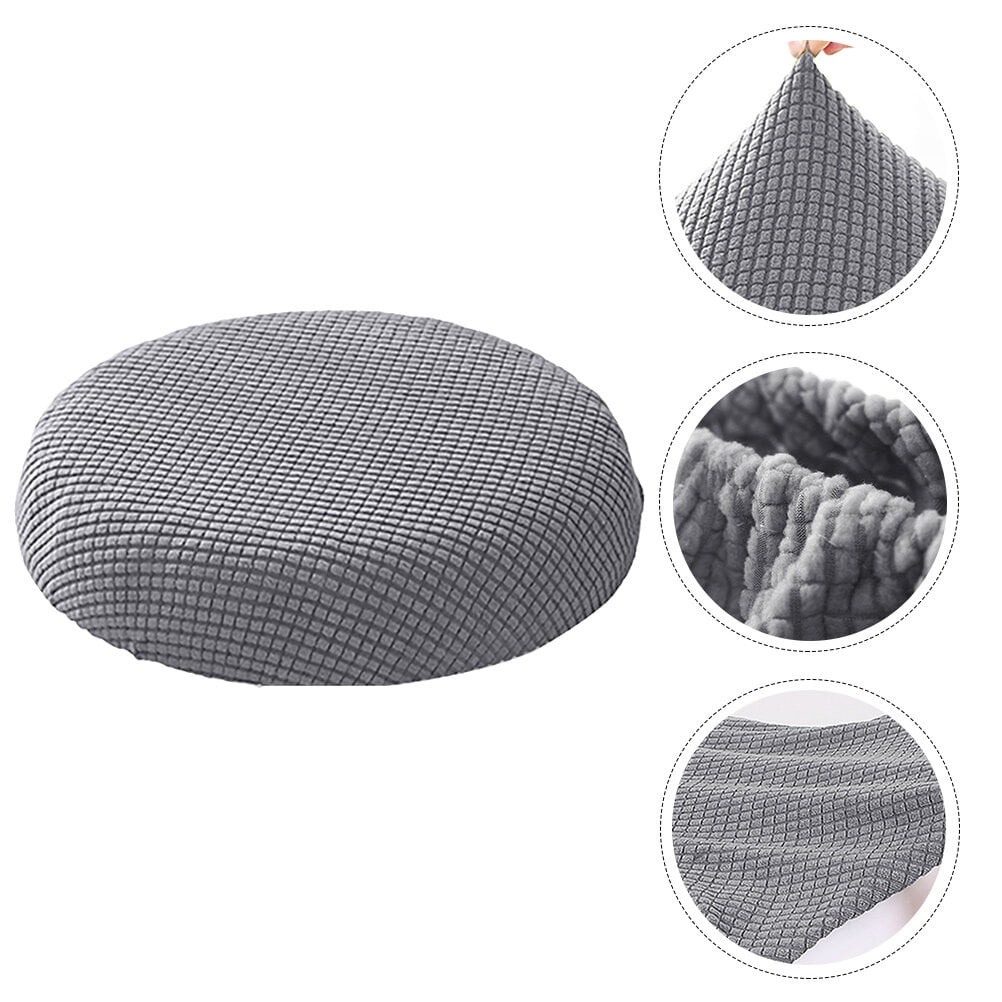 Ortofally Bar Stool Covers Stretchy Round Chair Covers Slipcover Washable Stool Cushion Elastic Bar Chair Covers 2.50X1.50X1.00CM Grey - Image 4