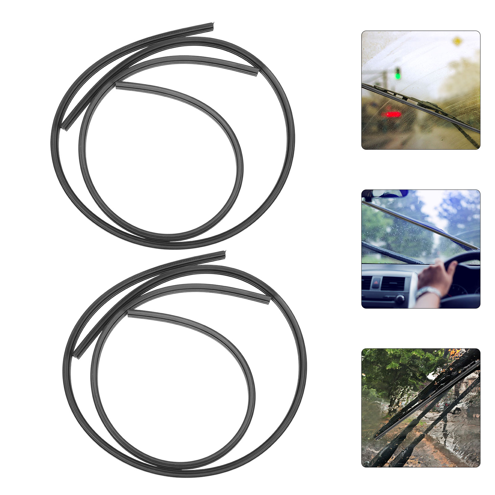 Ortofally 4pcs Wiper Replacement Blades Refills Windshield Wiper Blades Refills Wiper Rubber Strips 3.00X3.00X0.70CM Black - Image 7