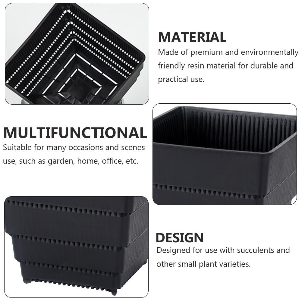 SWETRACE Planter Resin Black For Family 1Pc 4.7X4.4In 12X11.1CM Black - Image 5