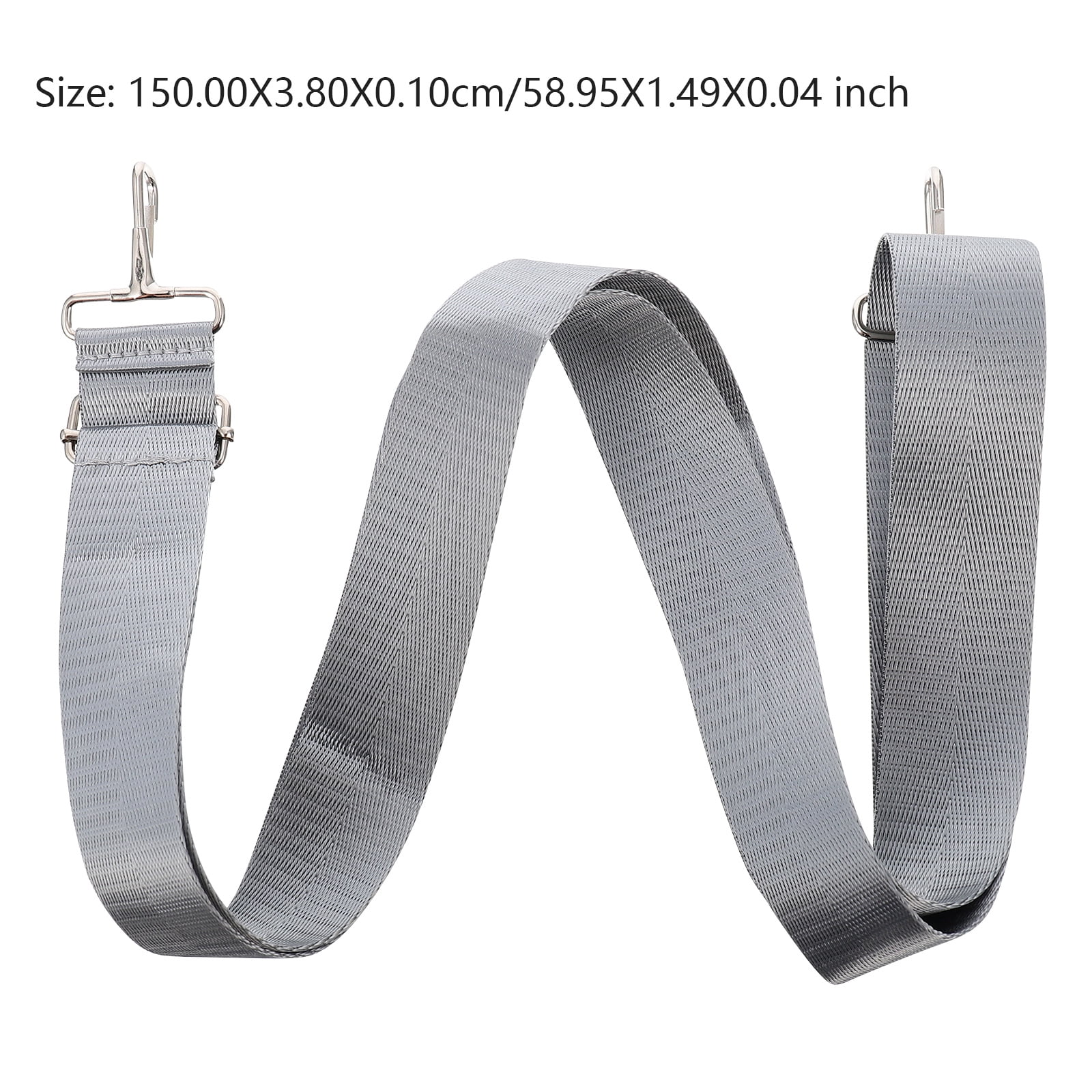 Ortofally Nylon Shoulder Strap, Bag Handbag Purse Replacement Strap, Adjustable Canvas Strap with Metal Hooks for Laptop Briefcase Messenger Bag/ Grey 150X3.8CM Gray - Image 2