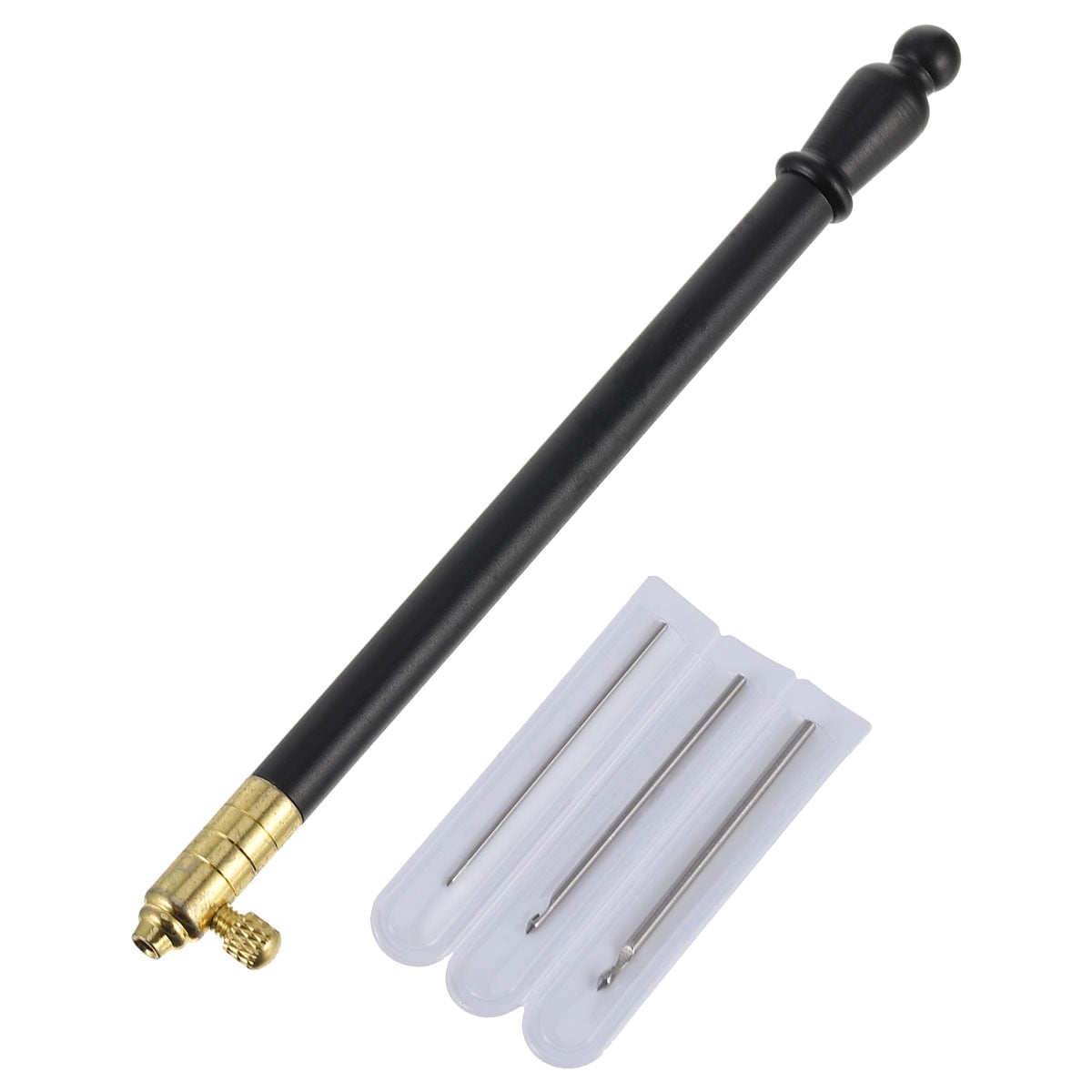 Ortofally 1 Set of Metal Handle Set Hooks with 3 Needles French Crochet Tool for Embroidery Beading ( Black ) 11X1CM Black - Image 8