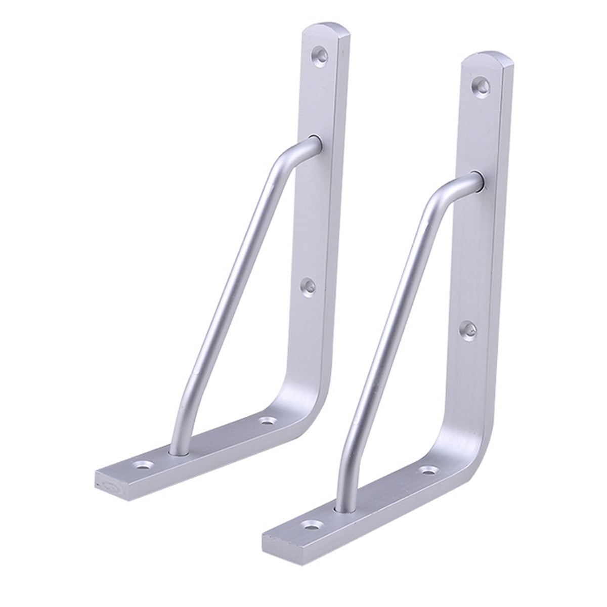 Worgeous 2 PCS Heavy Duty Shelf Brackets Thickened Silver Shelf Support Bracket Aluminium Alloy Practical Durable Support Frame for Home (10inch) 25X16CM Silver - Image 1