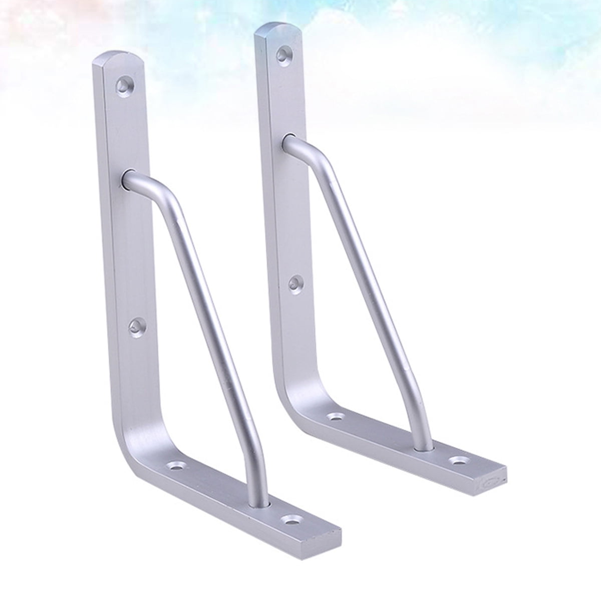 Worgeous 2 PCS Heavy Duty Shelf Brackets Thickened Silver Shelf Support Bracket Aluminium Alloy Practical Durable Support Frame for Home (10inch) 25X16CM Silver - Image 3