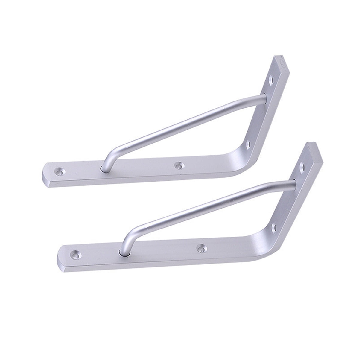Worgeous 2 PCS Heavy Duty Shelf Brackets Thickened Silver Shelf Support Bracket Aluminium Alloy Practical Durable Support Frame for Home (10inch) 25X16CM Silver - Image 4