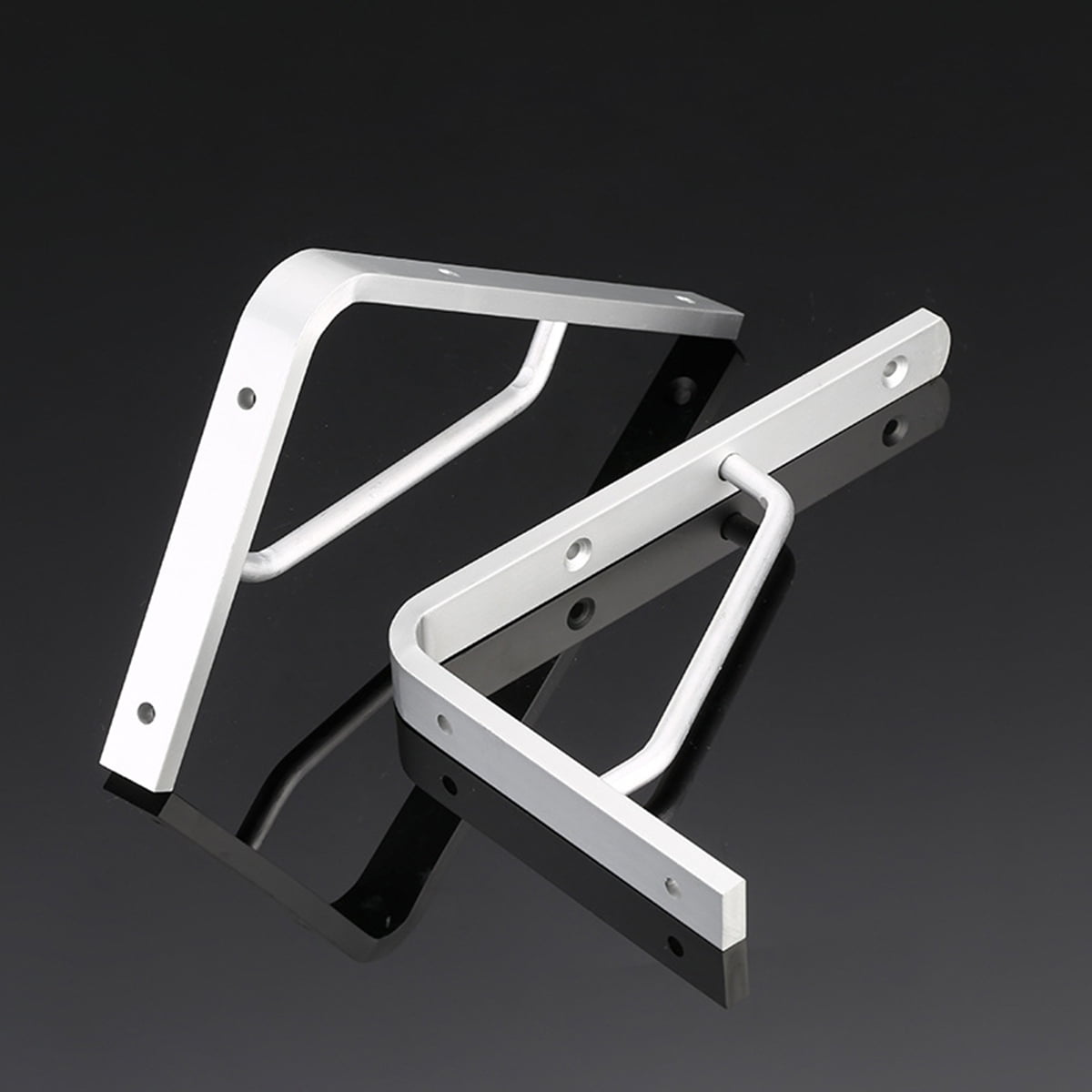 Worgeous 2 PCS Heavy Duty Shelf Brackets Thickened Silver Shelf Support Bracket Aluminium Alloy Practical Durable Support Frame for Home (10inch) 25X16CM Silver - Image 5