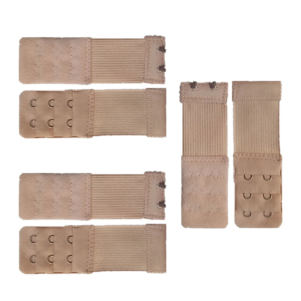 SWETRACE Bra Extension Buckle Polyester 6Pcs 3In Size 3 Beige - Image 1