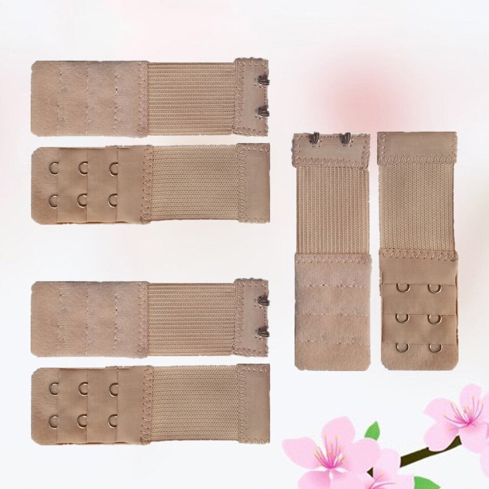 SWETRACE Bra Extension Buckle Polyester 6Pcs 3In Size 3 Beige - Image 2