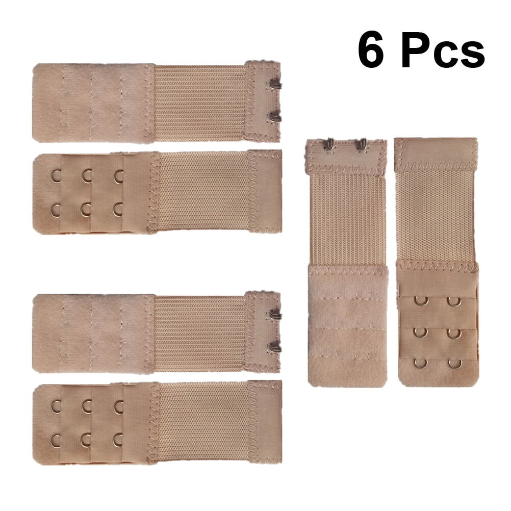 SWETRACE Bra Extension Buckle Polyester 6Pcs 3In Size 3 Beige - Image 4