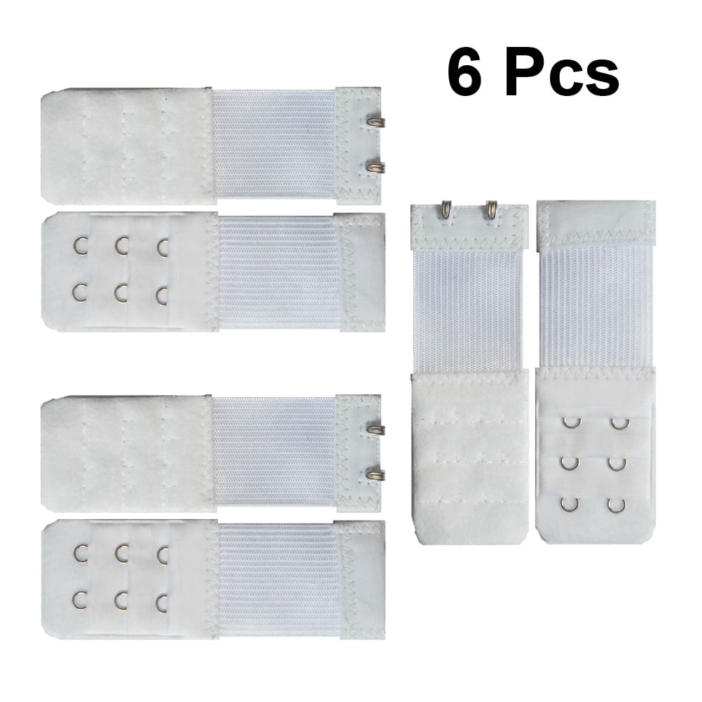 SWETRACE Bra Extension Buckle Polyester 6Pcs 3In Size 4 White - Image 2