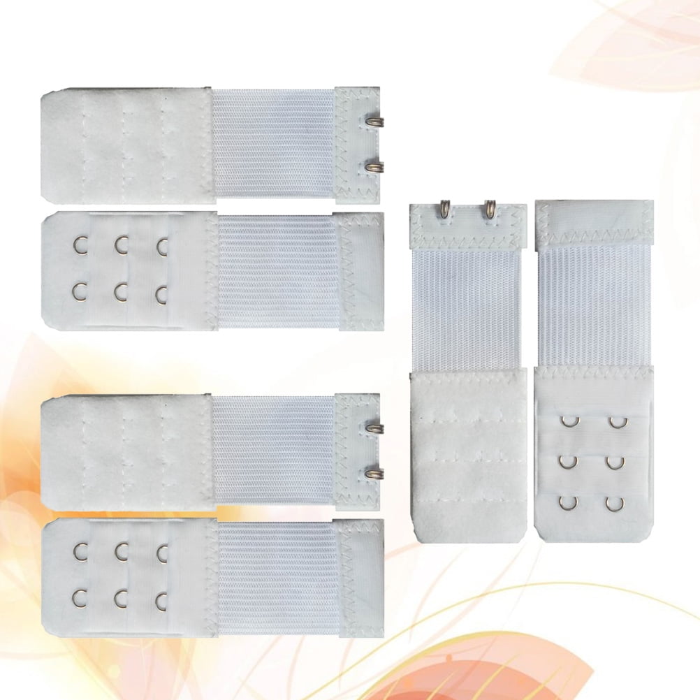 SWETRACE Bra Extension Buckle Polyester 6Pcs 3In Size 4 White - Image 3