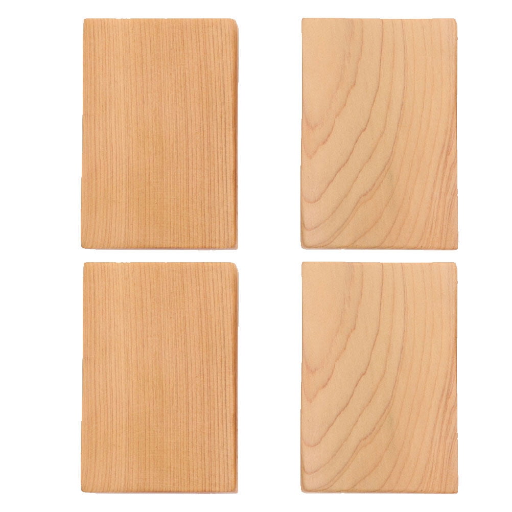 Ortofally 4pcs Rectangule Wooden Board Thicken Blank Unfinished Wood Cutout Smooth Cutting Plaque For DIY Crafts Project 6x4x1.2cm Light Brown - Image 1