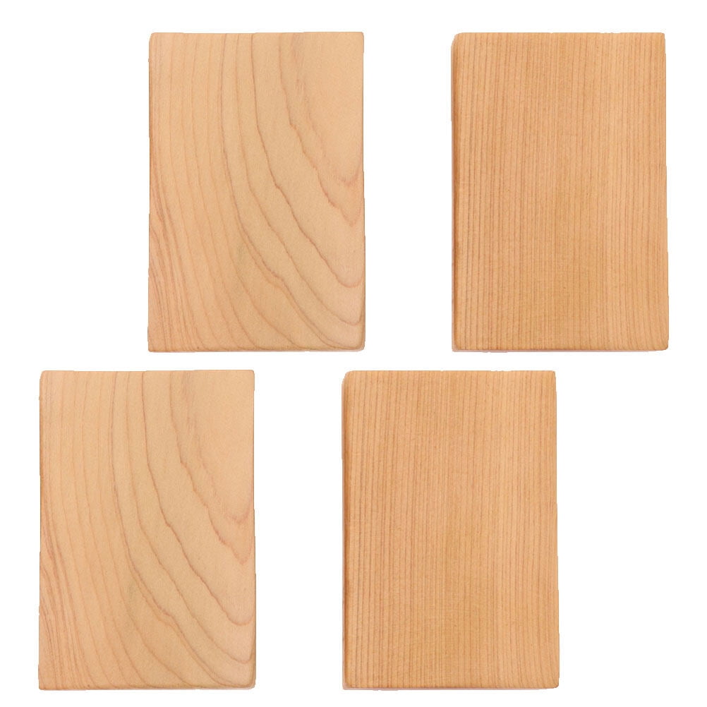 Ortofally 4pcs Rectangule Wooden Board Thicken Blank Unfinished Wood Cutout Smooth Cutting Plaque For DIY Crafts Project 6x4x1.2cm Light Brown - Image 2