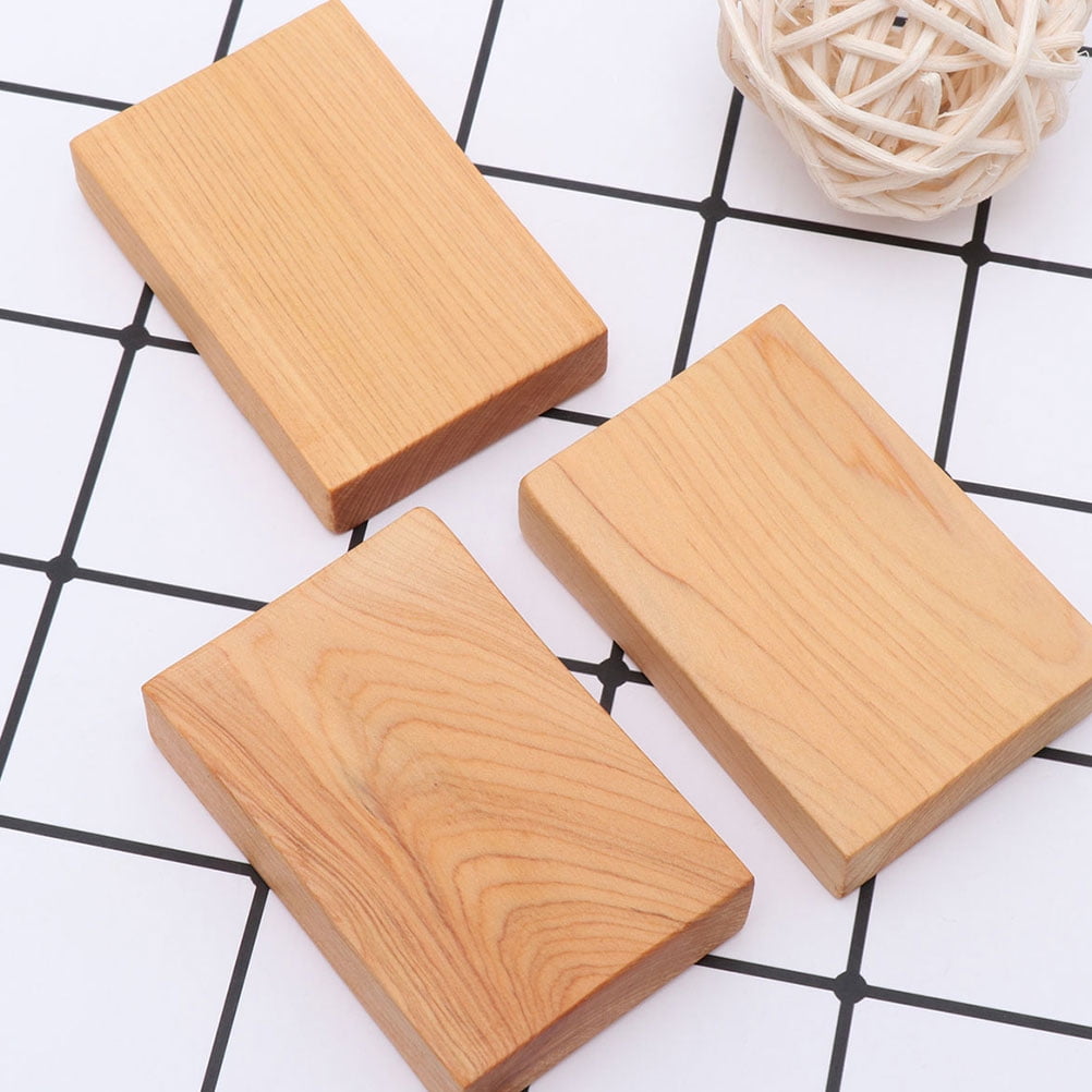 Ortofally 4pcs Rectangule Wooden Board Thicken Blank Unfinished Wood Cutout Smooth Cutting Plaque For DIY Crafts Project 6x4x1.2cm Light Brown - Image 5