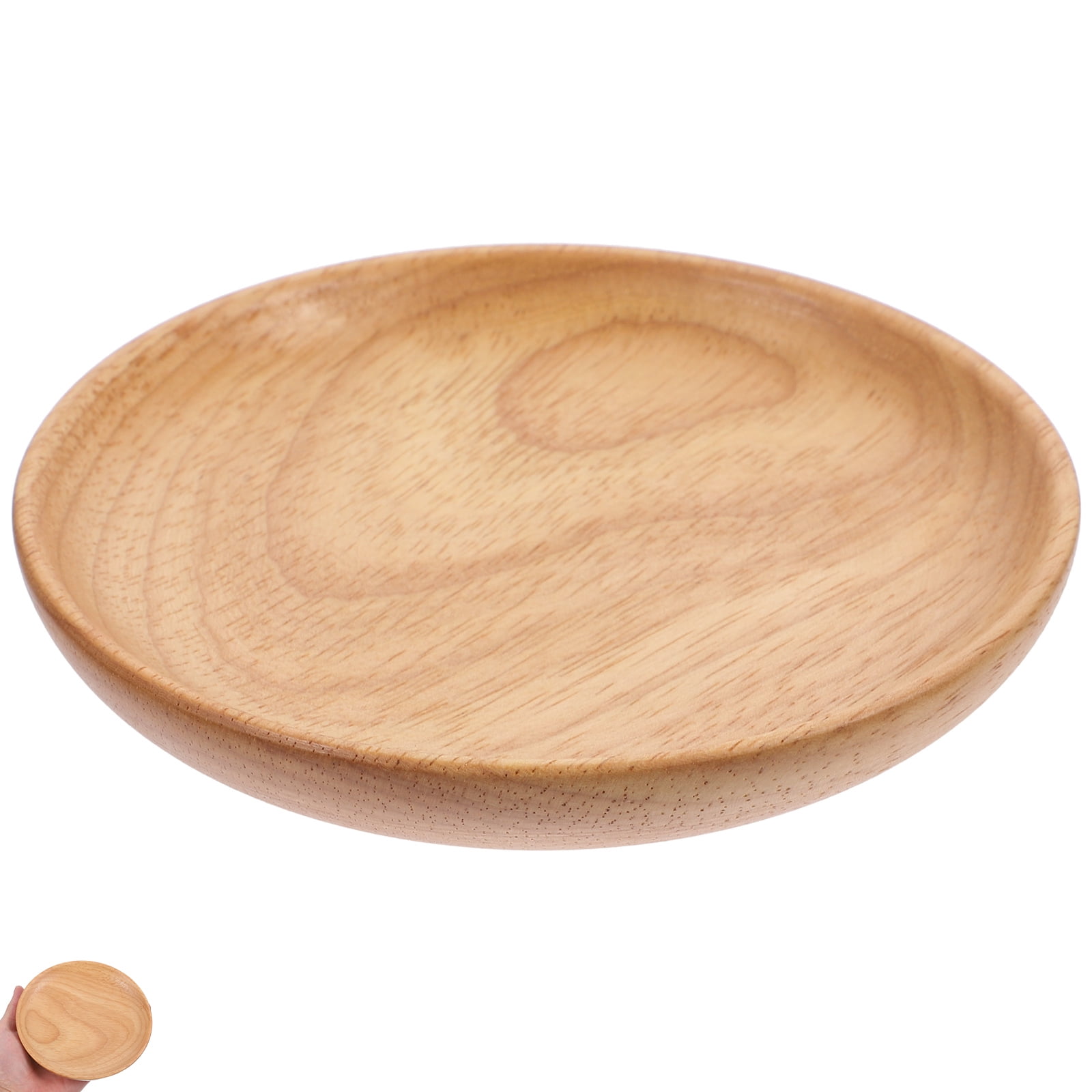 SWETRACE Flat Wooden Dinner Plate Beige For Wedding 1Pcs 4.9In 12.50X12.50X2.00CM Beige - Image 4