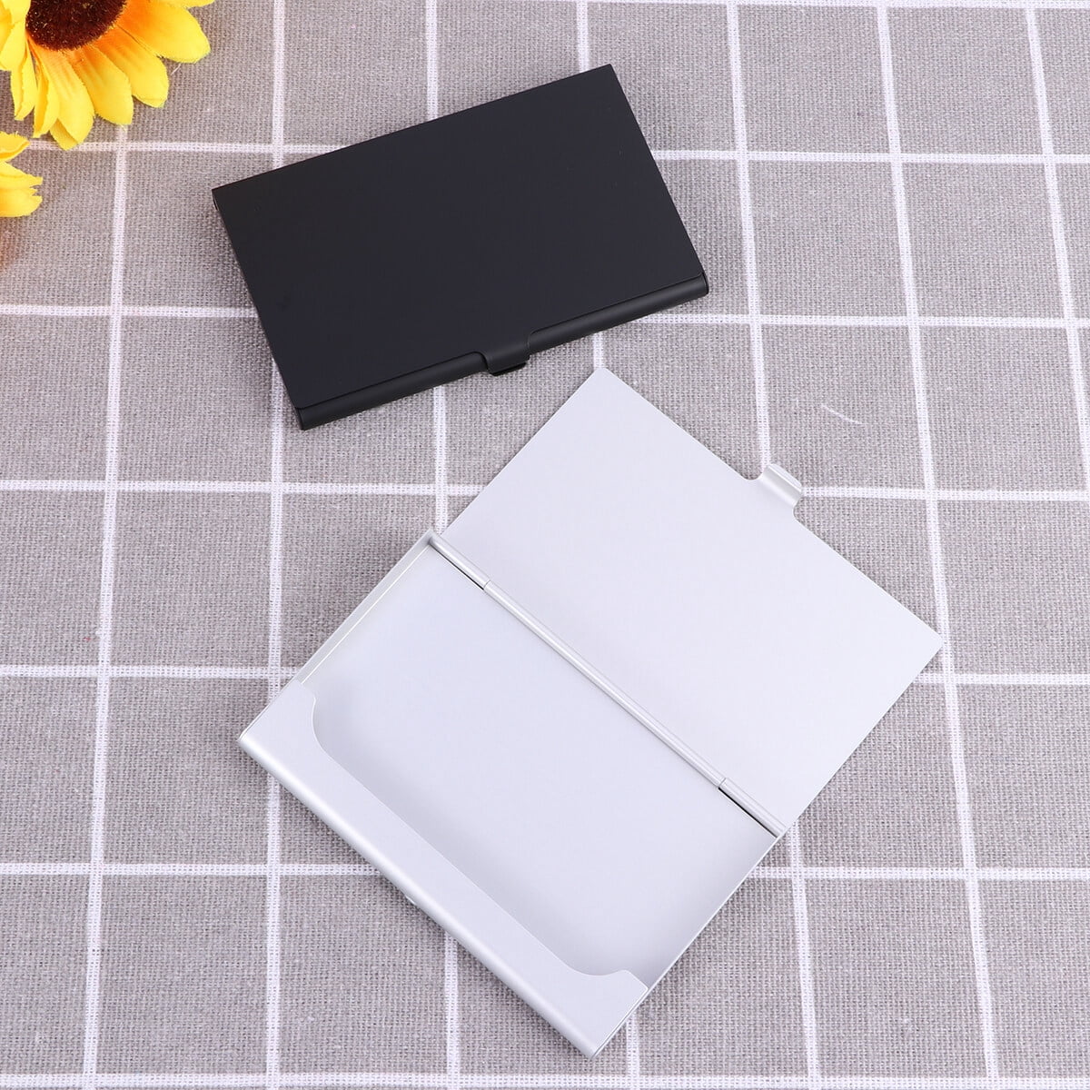 SWETRACE Aluminum Alloy Business Card Case 2Pcs 3.6x2.3x0.3In 9.20X5.80X0.70CM Assorted Color - Image 2