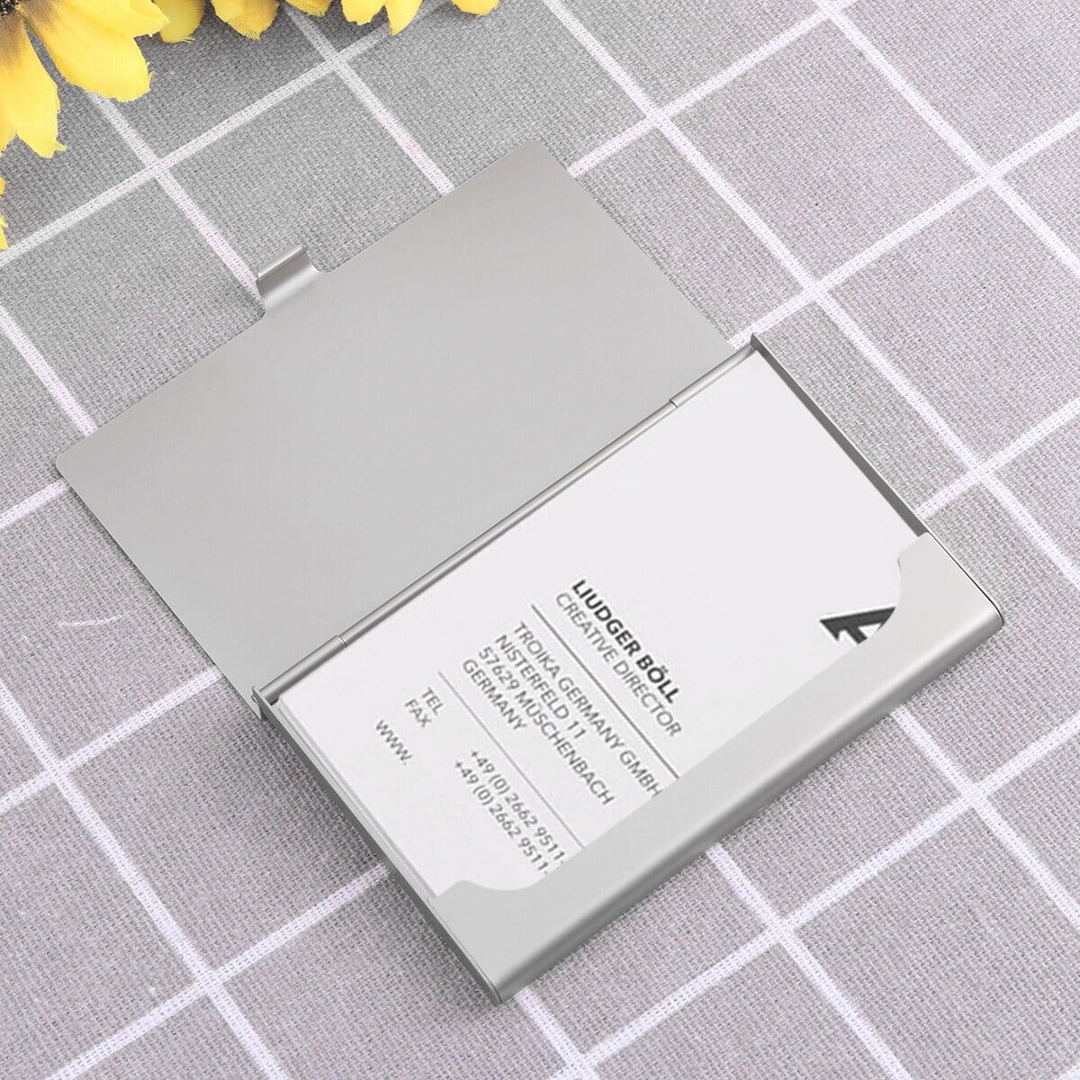 SWETRACE Aluminum Alloy Business Card Case 2Pcs 3.6x2.3x0.3In 9.20X5.80X0.70CM Assorted Color - Image 6