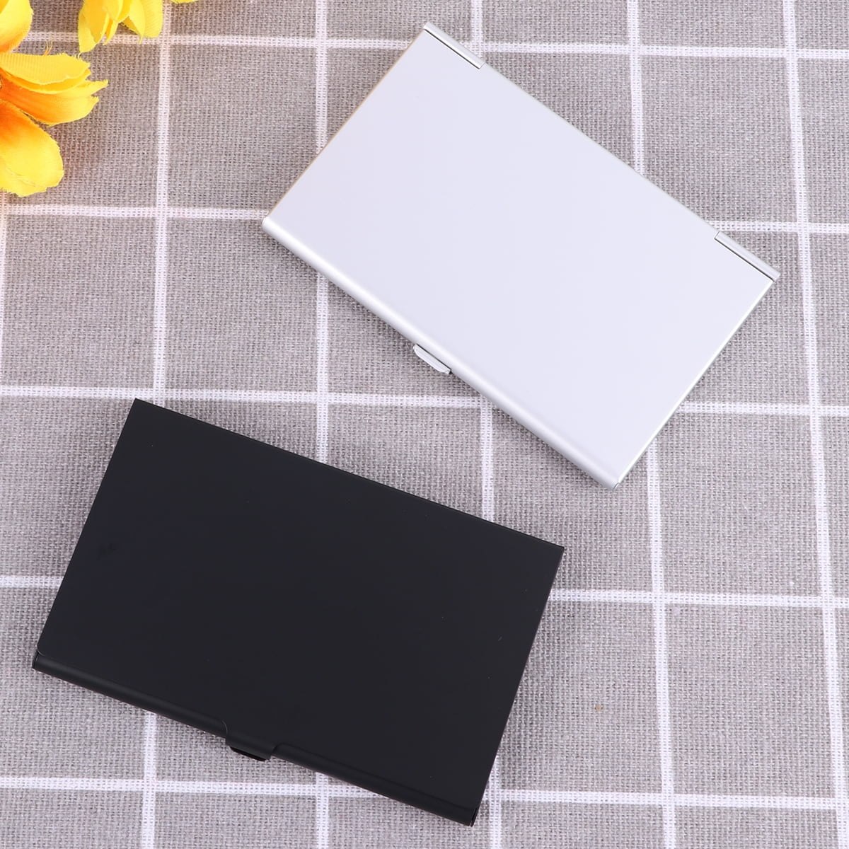SWETRACE Aluminum Alloy Business Card Case 2Pcs 3.6x2.3x0.3In 9.20X5.80X0.70CM Assorted Color - Image 7