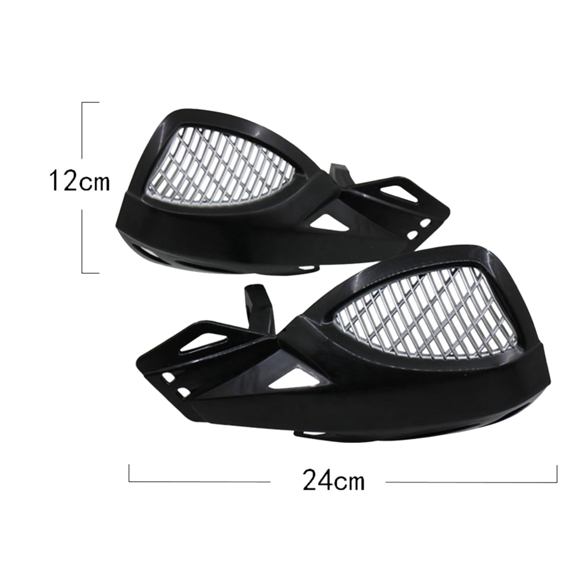 SWETRACE Protect Motorcycle Handlebars Motorbike Handguard Abs White 1 Pair 24.00X12.00X5.00CM Black - Image 2