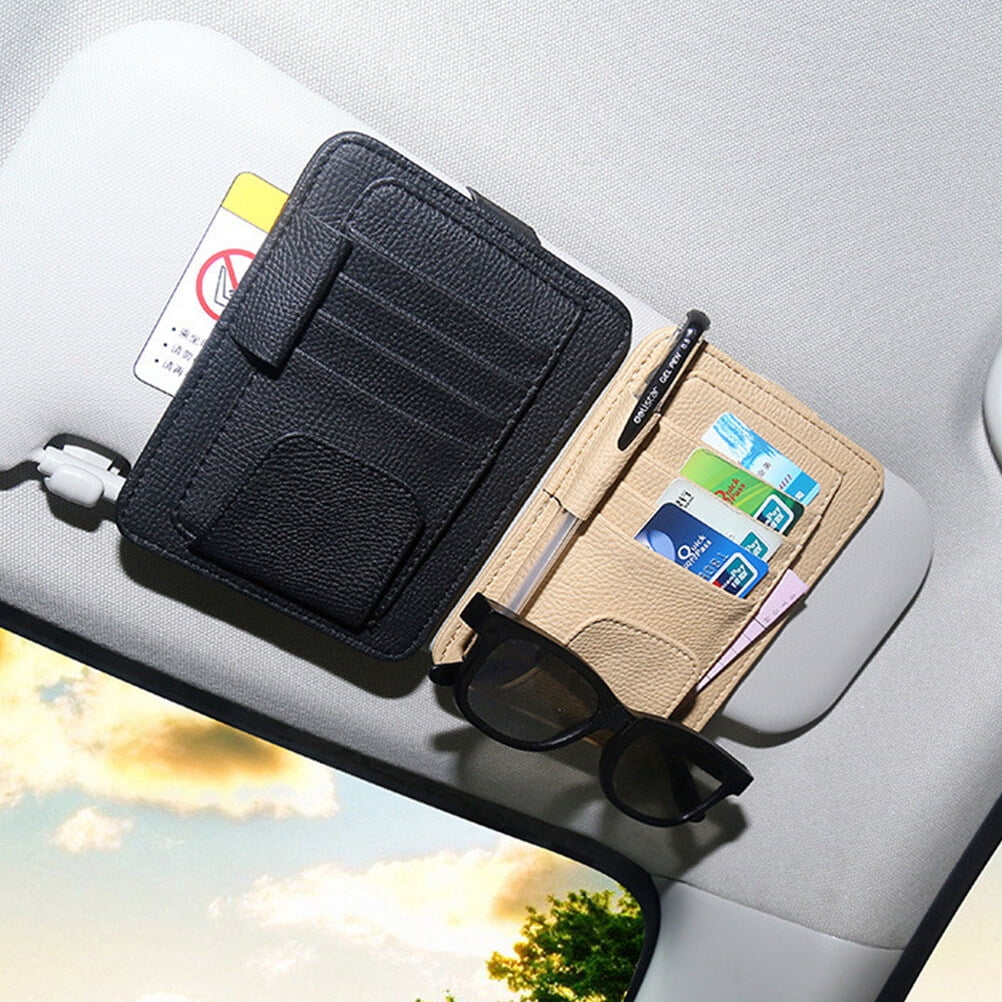 SWETRACE automotive sunglass holder Visor Organizer Black Organizing Driving 1Pack 15.00X12.50X0.60CM Black - Image 3