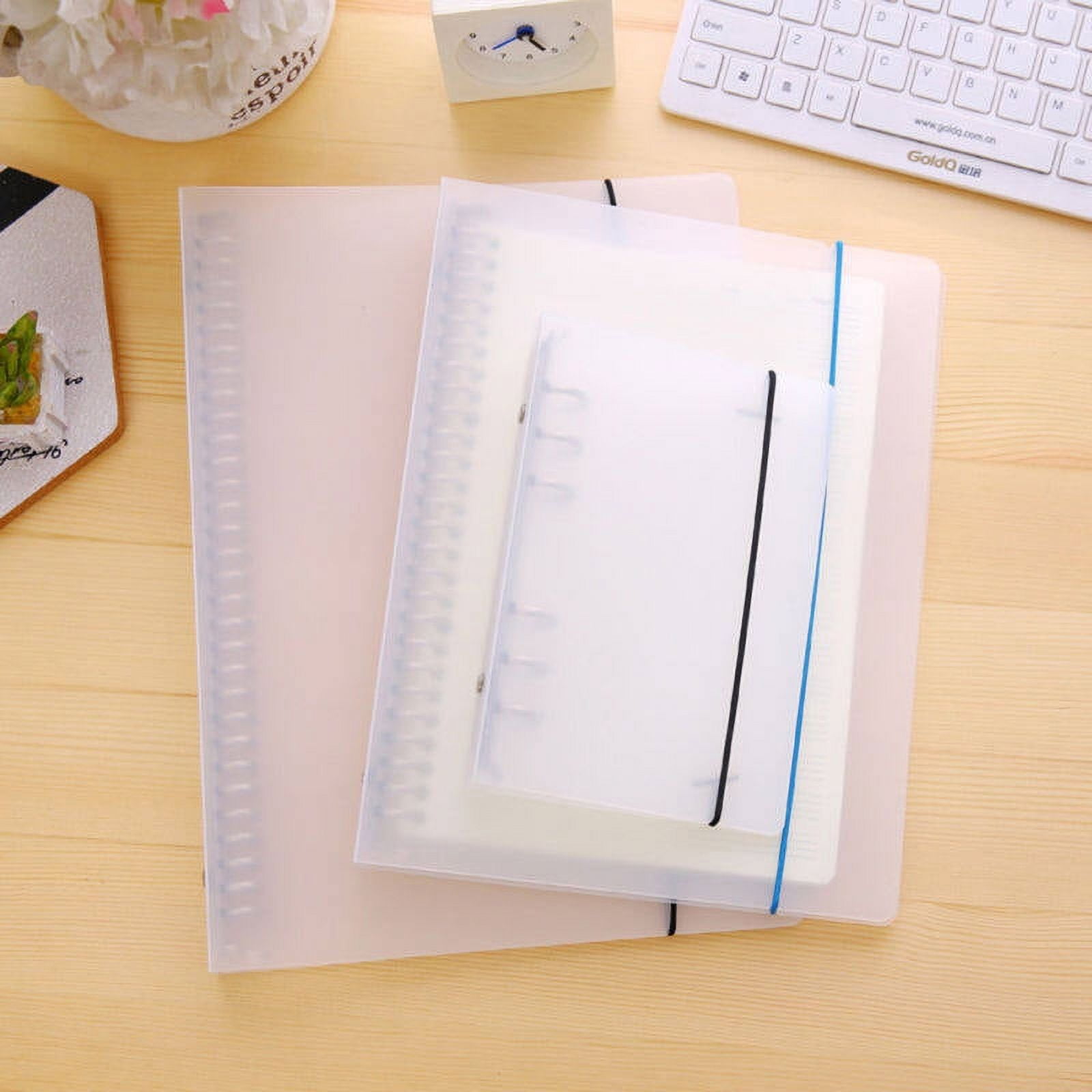 SWETRACE Plastic A5 Cover Round Ring Binder Transparent 1Pack 9.3x7.1x1.6Inch 23.60X18.00X4.00CM Beige - Image 2