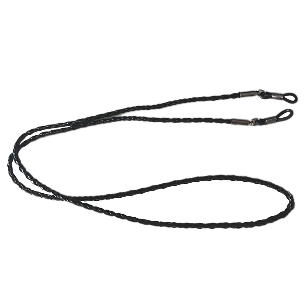 Ortofally Eyeglasses Holder Strap Cord Leather Eyeglasses String Holder Chain Necklace Glasses Cord Lanyard Eyeglass Retainer for Men Women Kids(Black) 70.00X0.22X0.22CM Black - Image 1