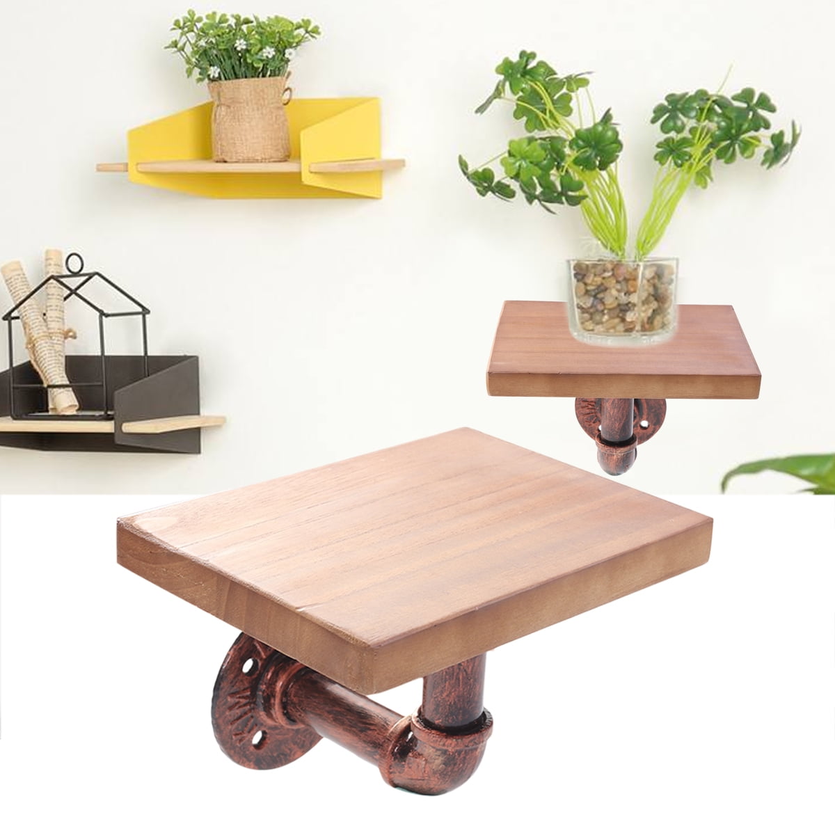 SWETRACE Hanging Shelf Wooden Material For Study 1Pcs 7.9X5.9X0.8In 20.00X15.00X2.00CM Brown - Image 6