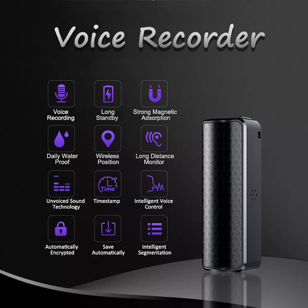 MP3 Spy Magnetic Recording Device Voice Activated Mini Audio Recorder Q70 US - Image 2