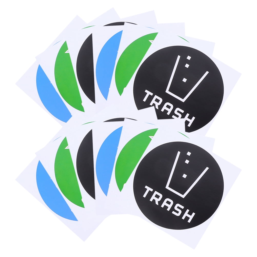 SWETRACE Trash Bin Sticker Multi PVC Adhesive Sticker 12Pcs Recycling Symbols Household Use - Image 1