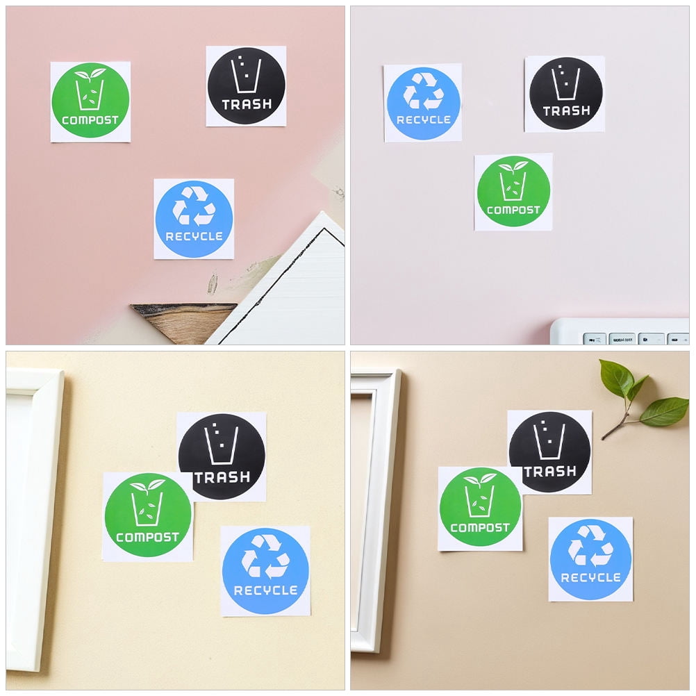 SWETRACE Trash Bin Sticker Multi PVC Adhesive Sticker 12Pcs Recycling Symbols Household Use - Image 3