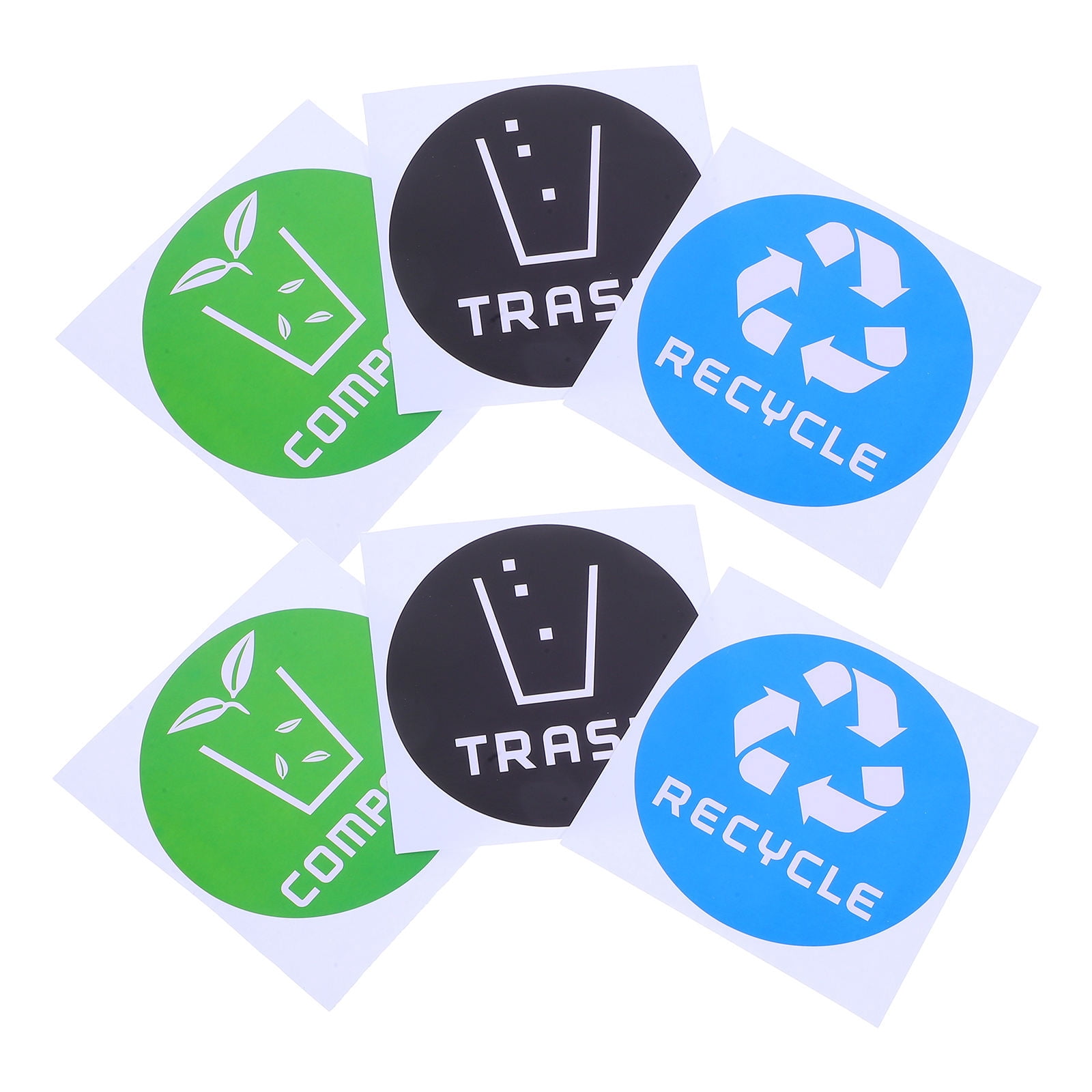 SWETRACE Trash Bin Sticker Multi PVC Adhesive Sticker 12Pcs Recycling Symbols Household Use - Image 5