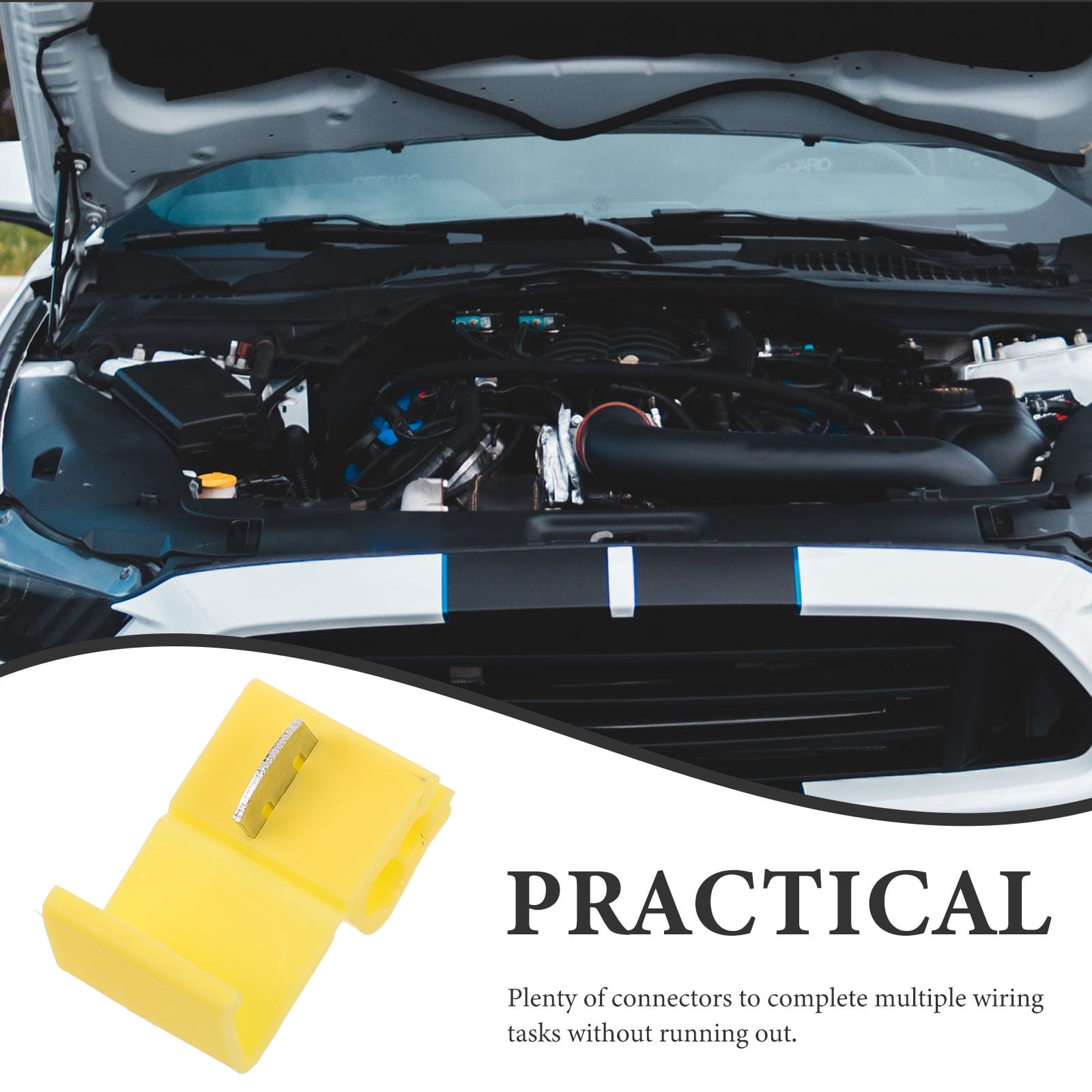 Worgeous Yellow Wire Connectors for Cars Quick Installation Components Waterproof Plastic 10pcs - Image 3