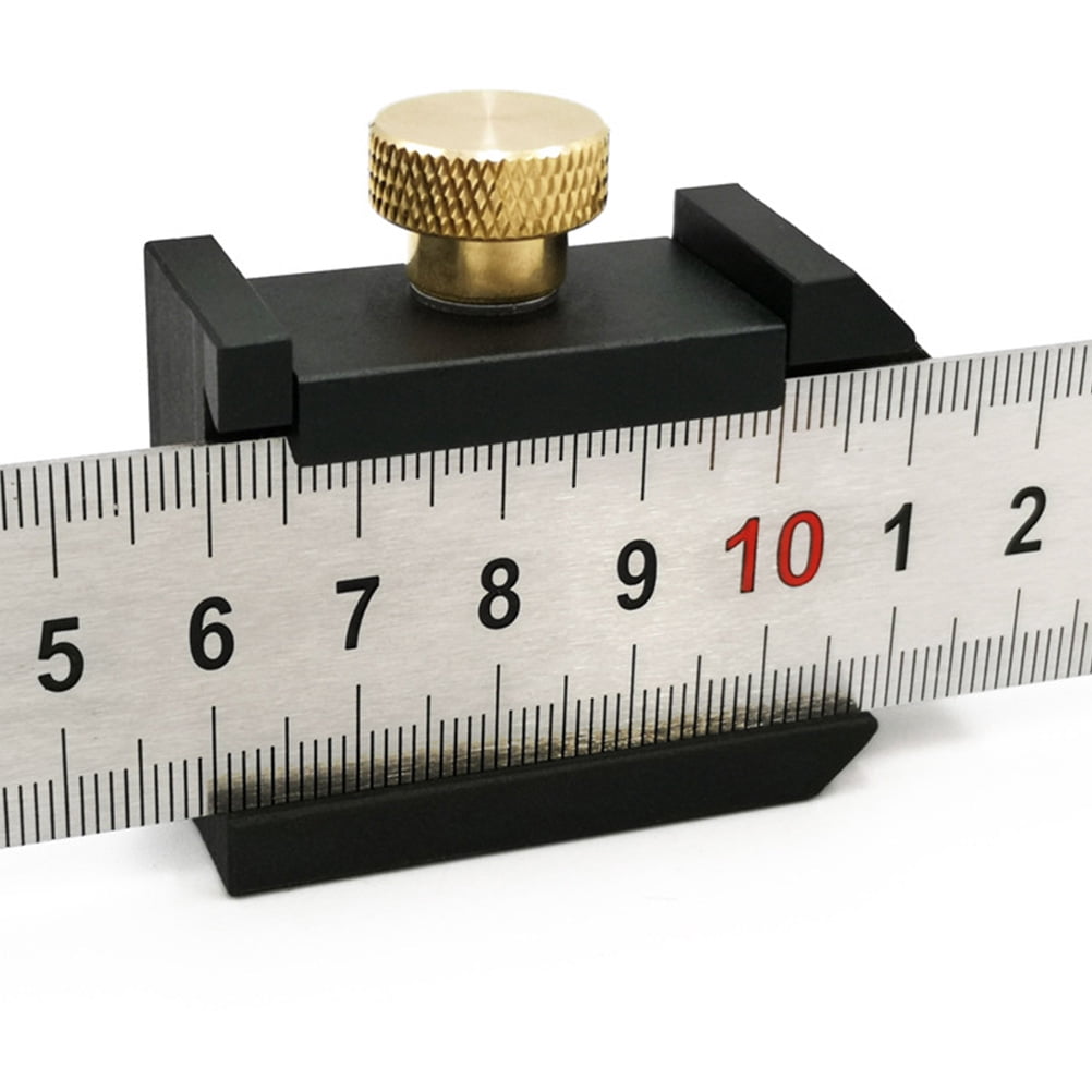 Masteelf Black Aluminum Alloy Steel Ruler for Woodworking and DIY Positioning 7045892 6*4cm Black - Image 7