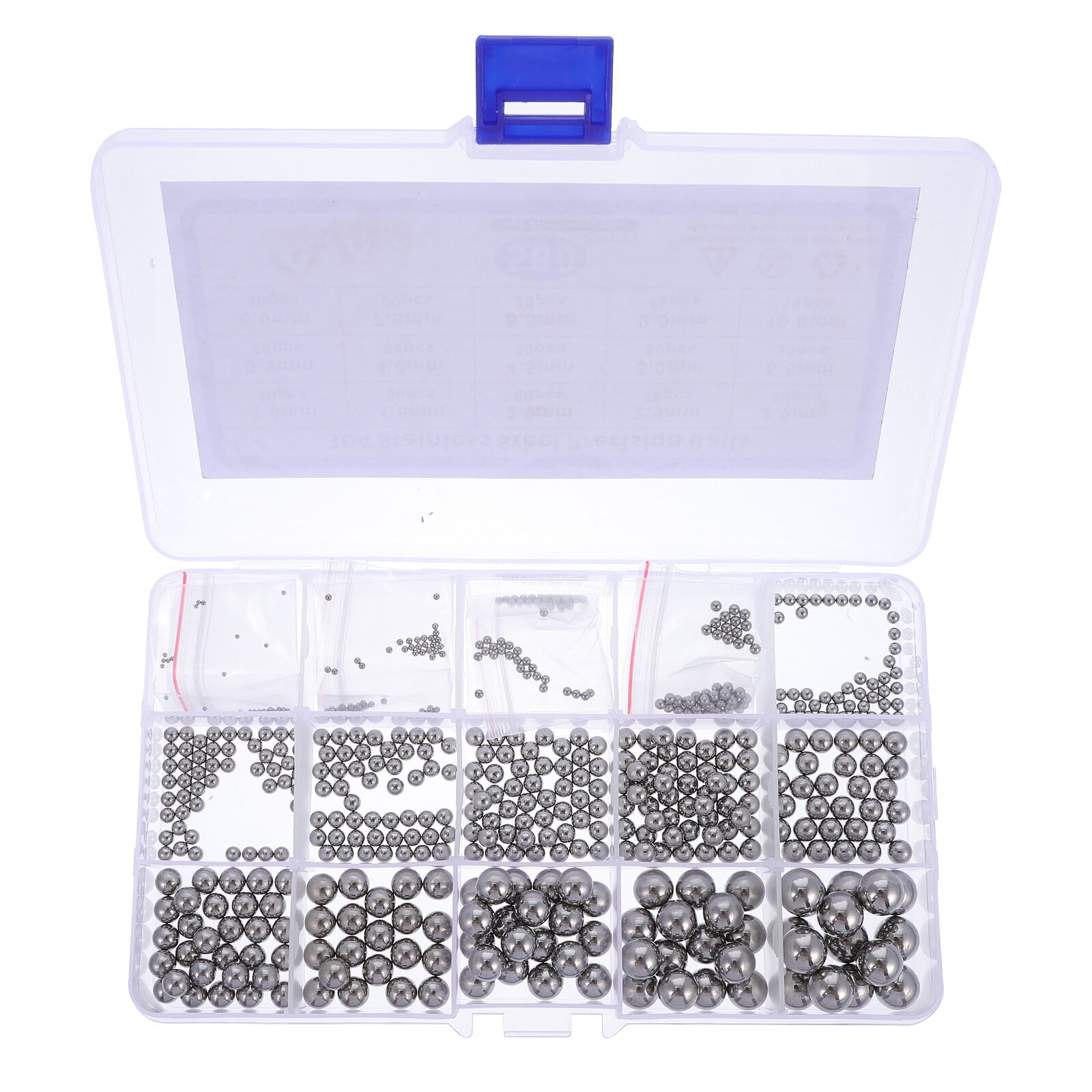 SWETRACE Bearing Steel Ball Assortment 580Pcs Round Easy Installation Mechanical Components 1X1X1CM Silver - Image 3