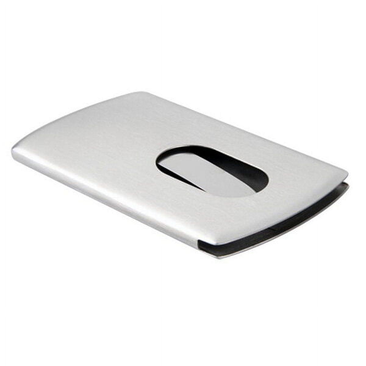 Ortofally 2 Stainless Steel Wallet Credit Holder Portable Slide Out Credit ID Holders for Men ( Silver ) Silver - Image 1
